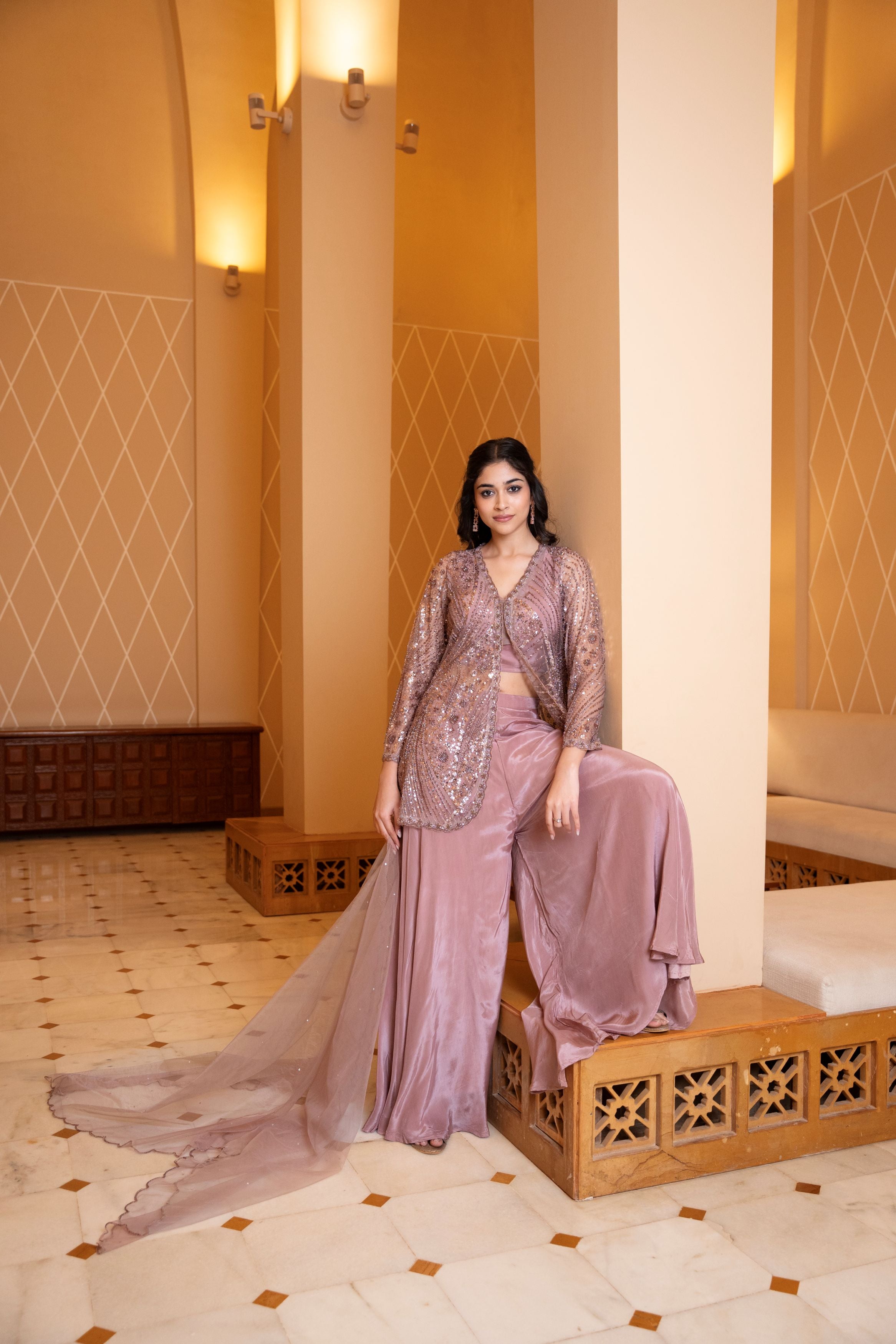 Rose Mauve Palazzo Set