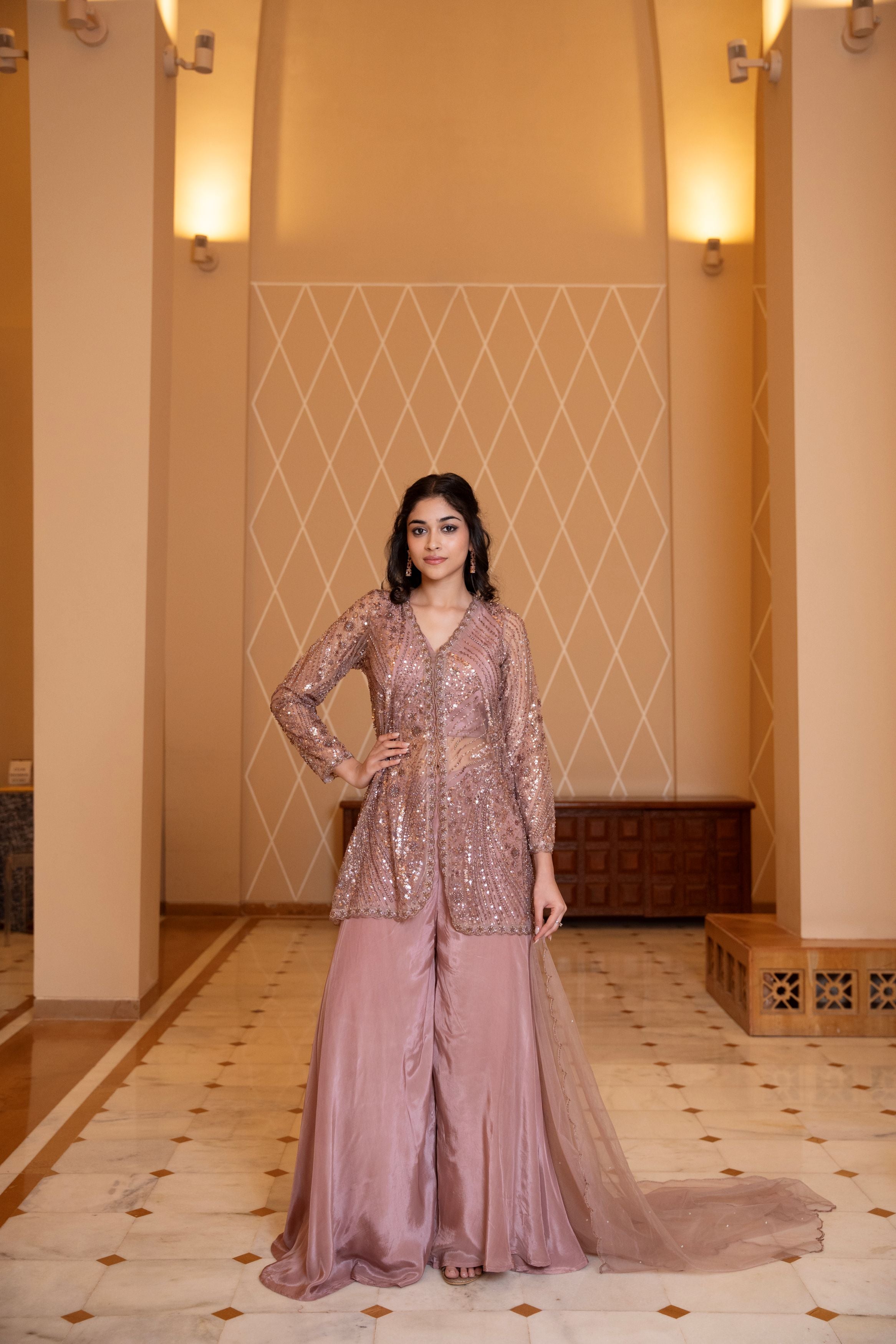 Rose Mauve Palazzo Set