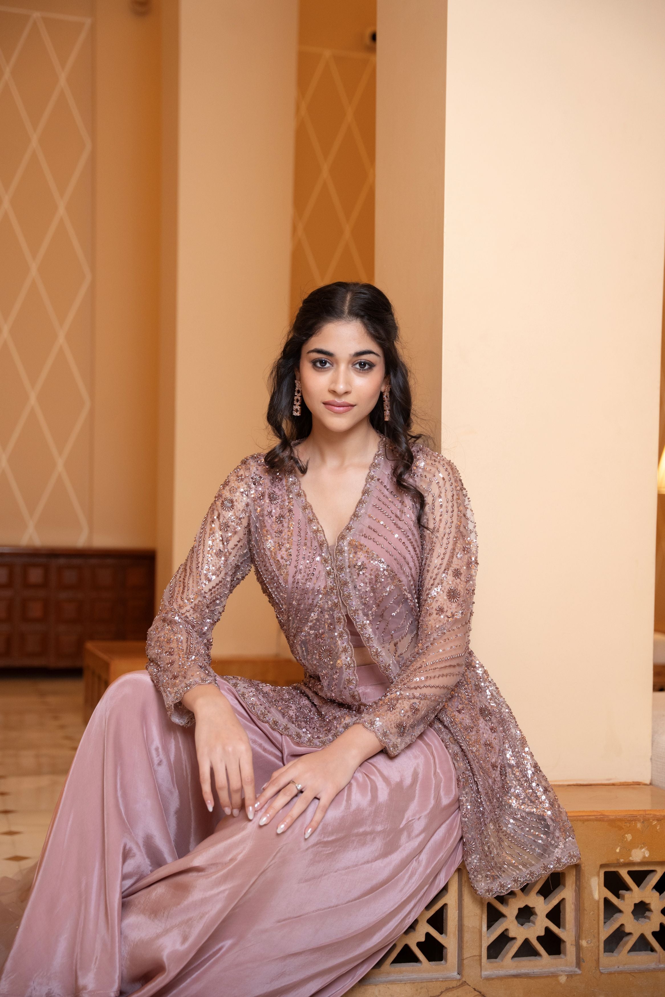 Rose Mauve Palazzo Set