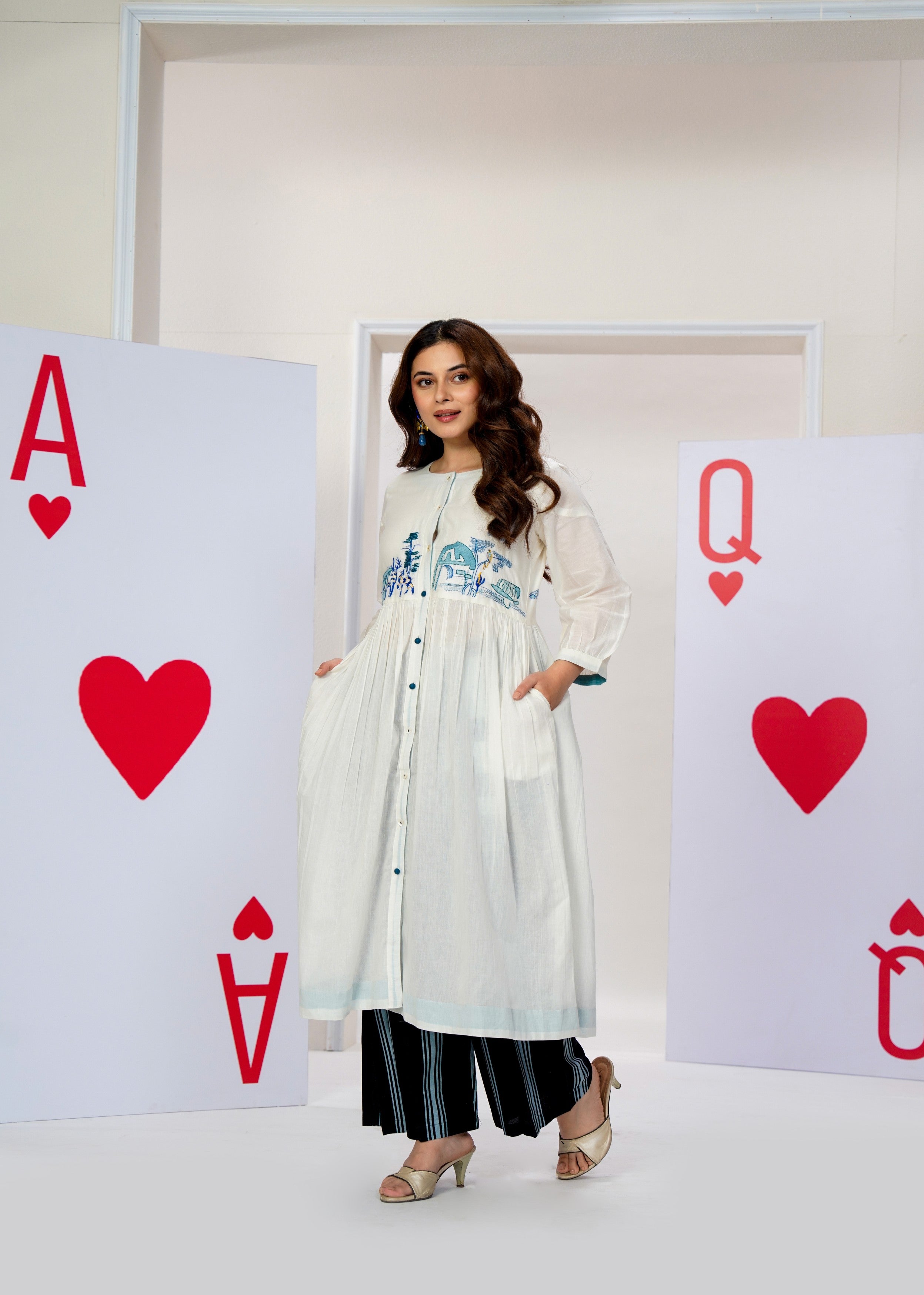 Enchanted Charm Embroidered Cotton Kurta Set