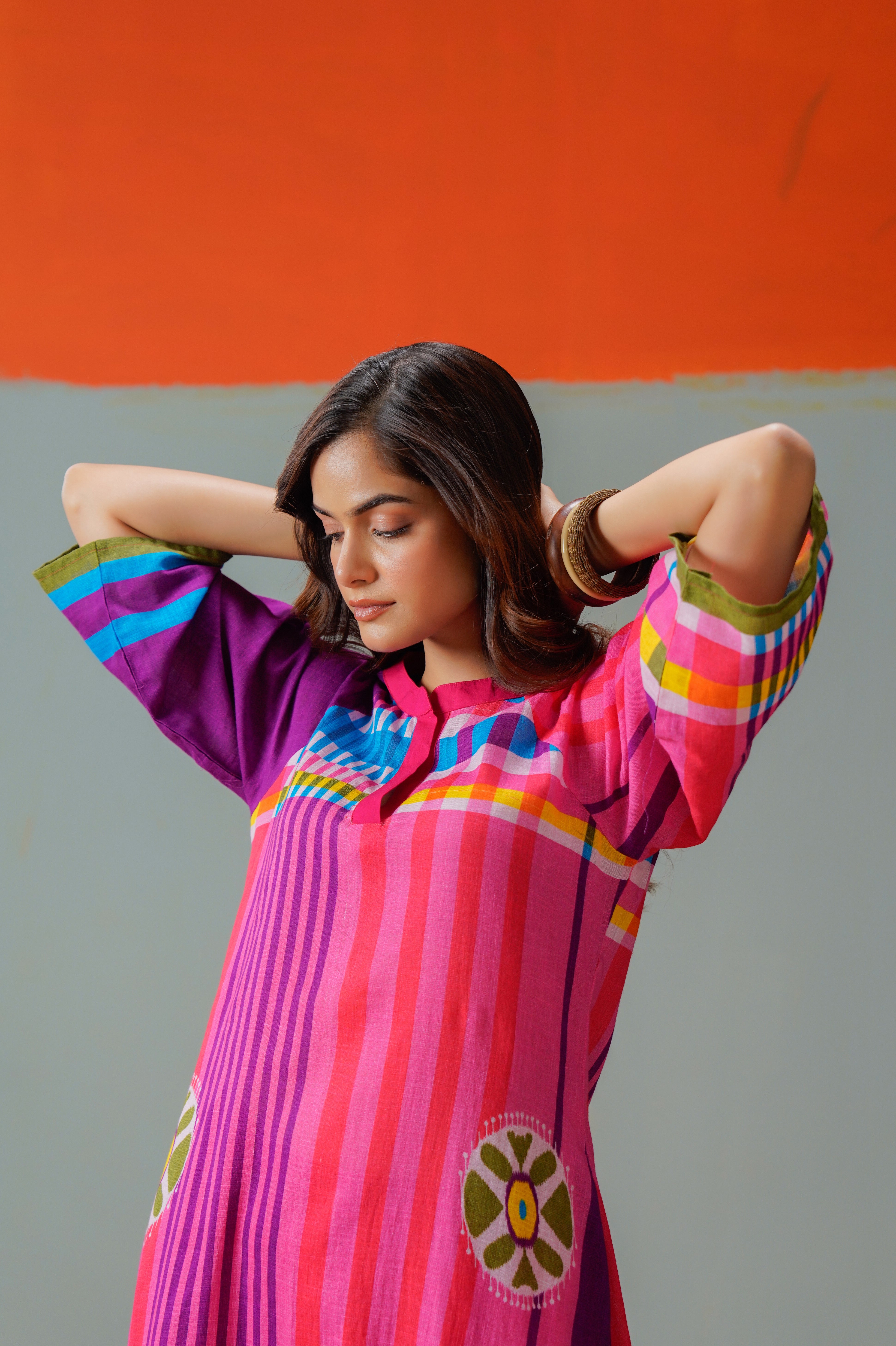 Prism Bloom Printed Cotton Kurta Set
