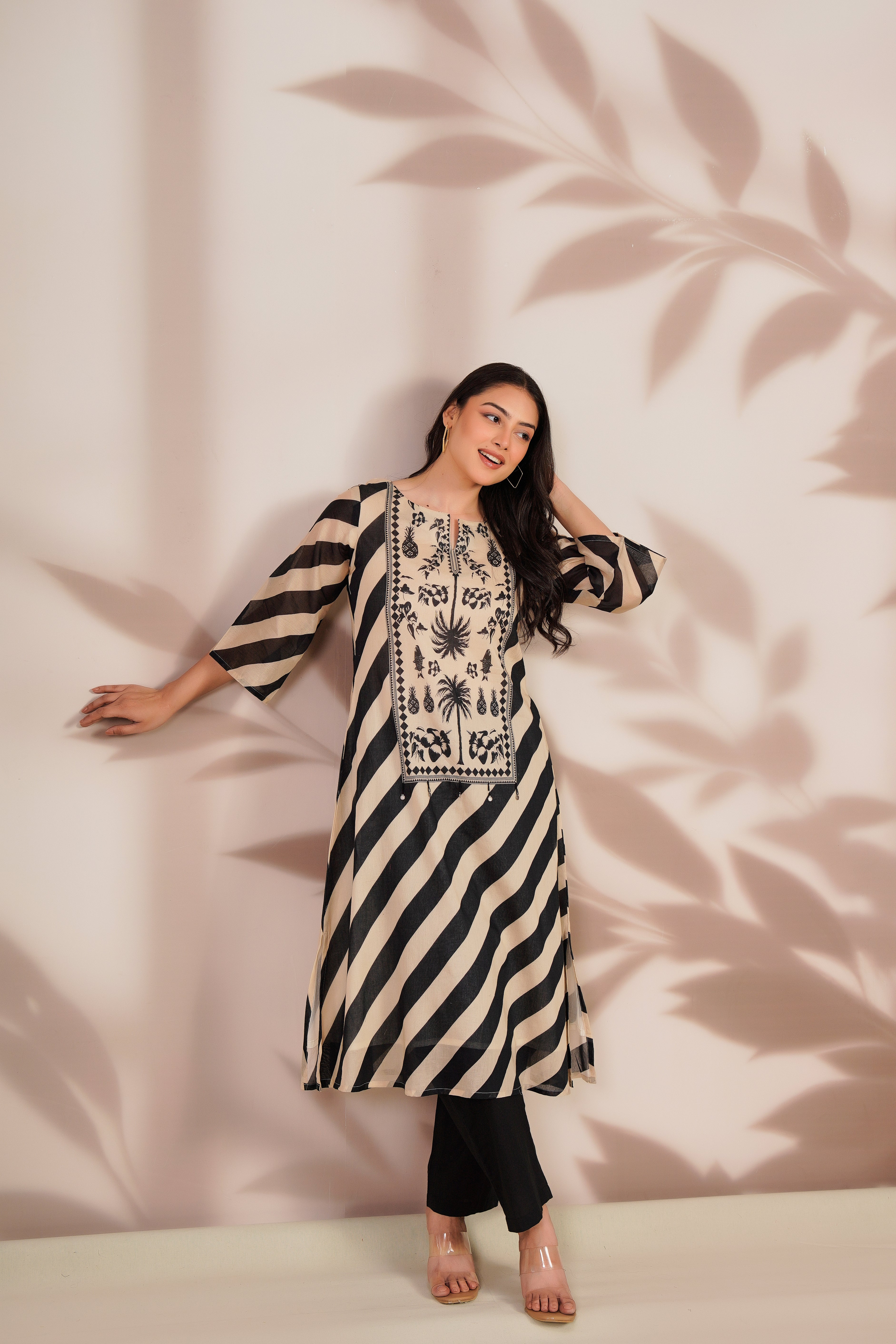 Midnight Noir Printed Cotton Kurta Set