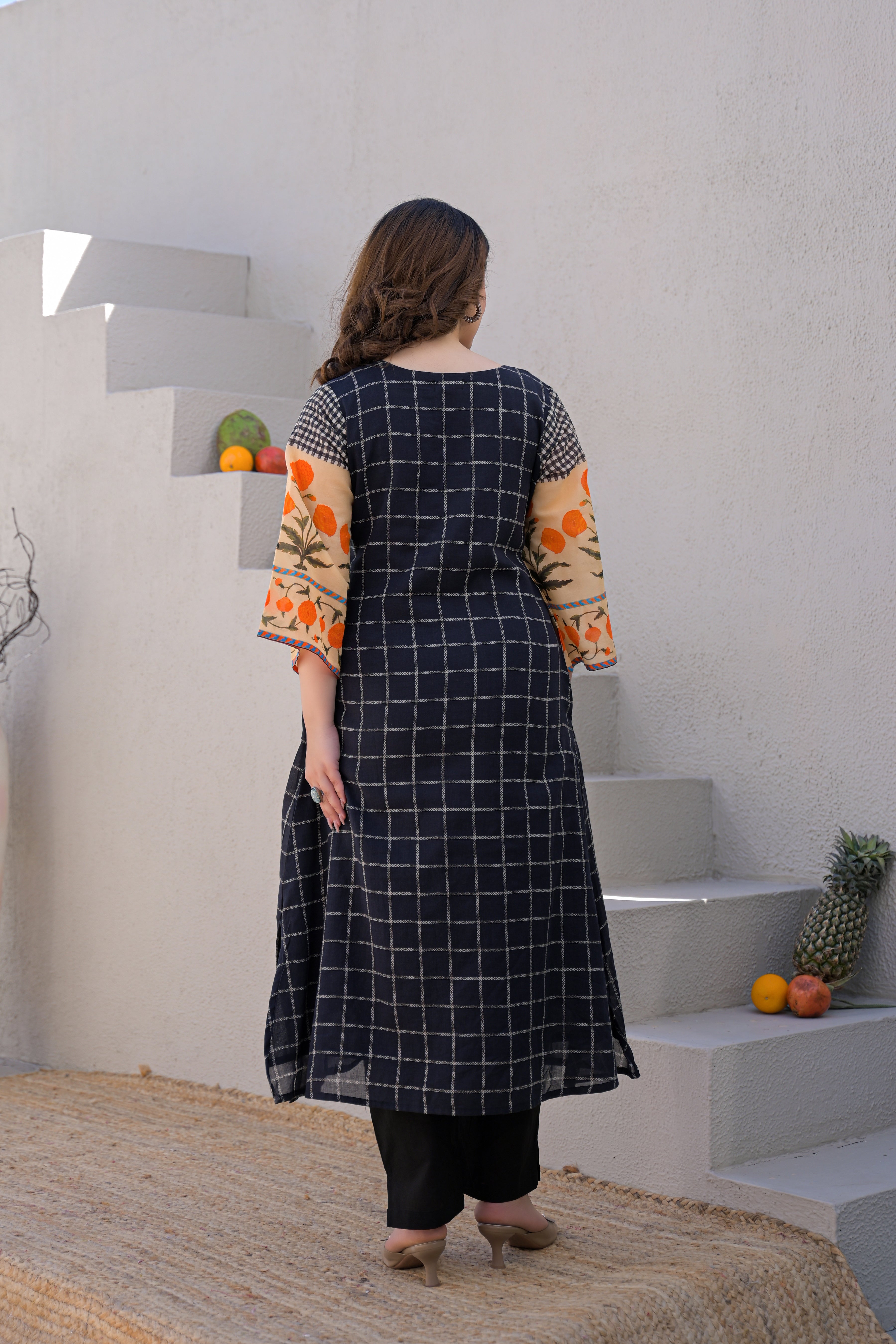Midnight Noir Printed Cotton Kurta Set