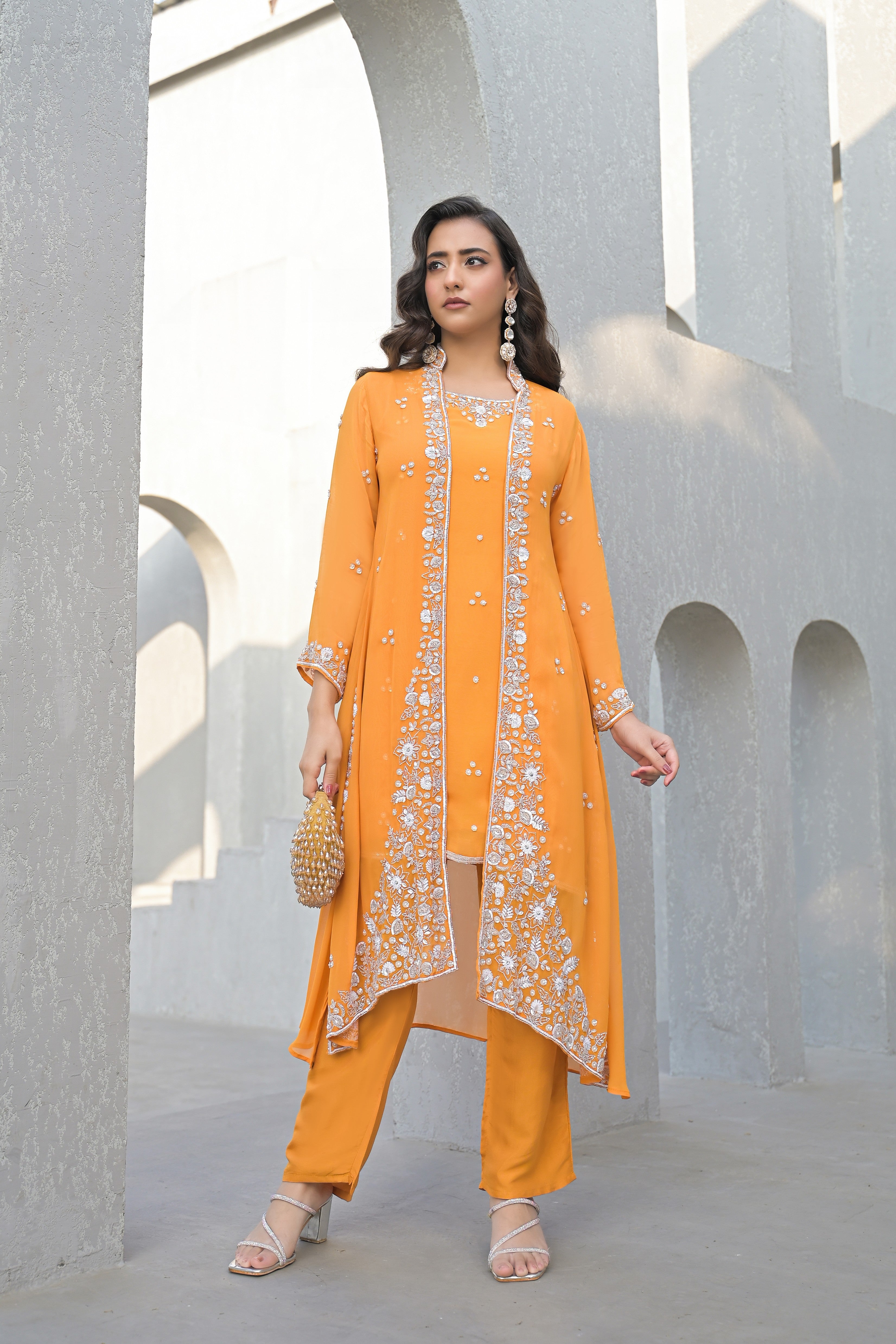 Tangerine Charm Cape Suit