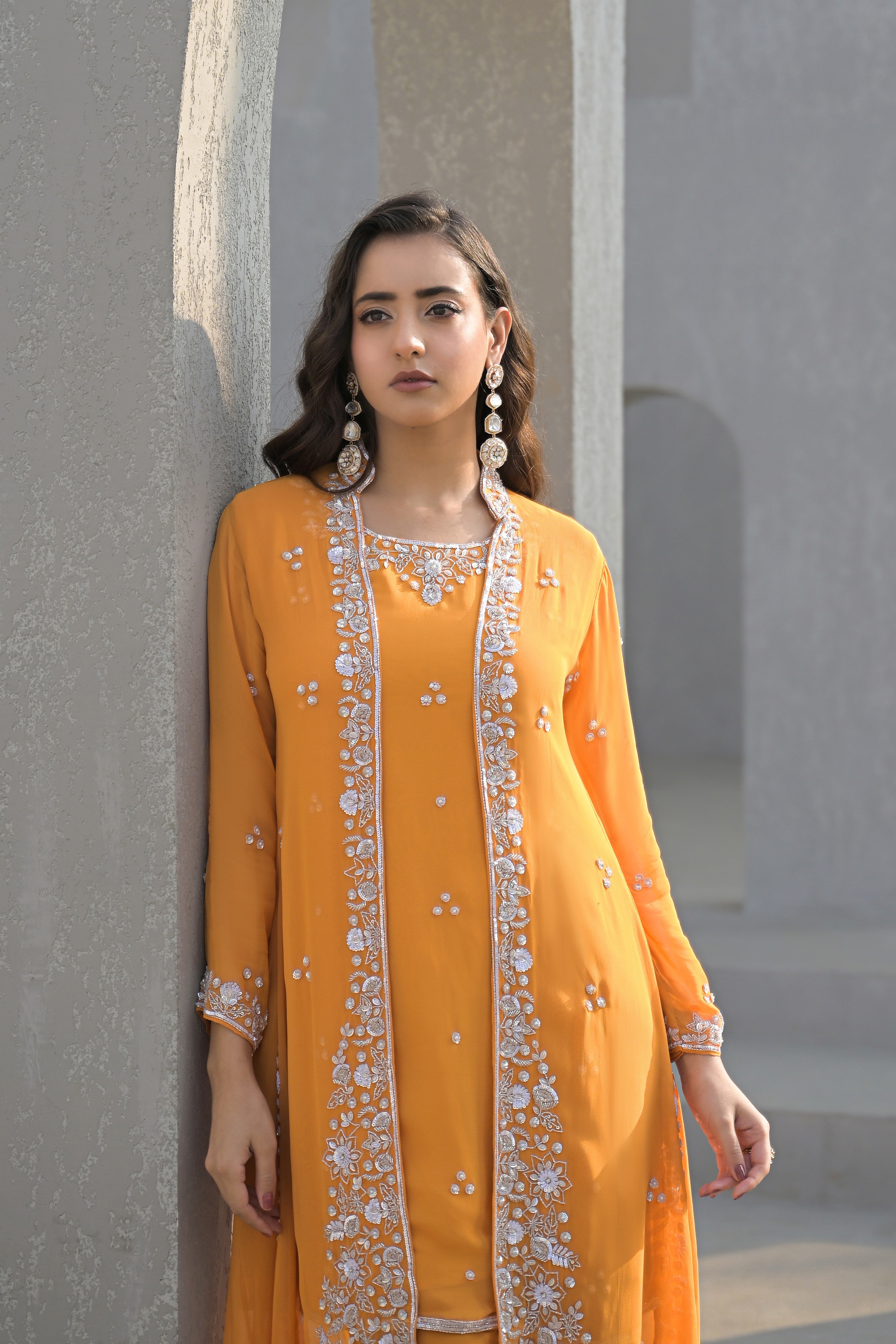 Tangerine Charm Cape Suit