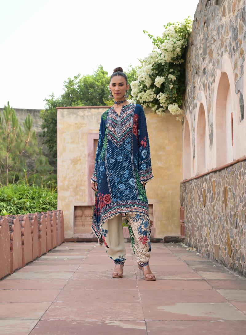 Nayab Midnight Bloom Dhoti Set