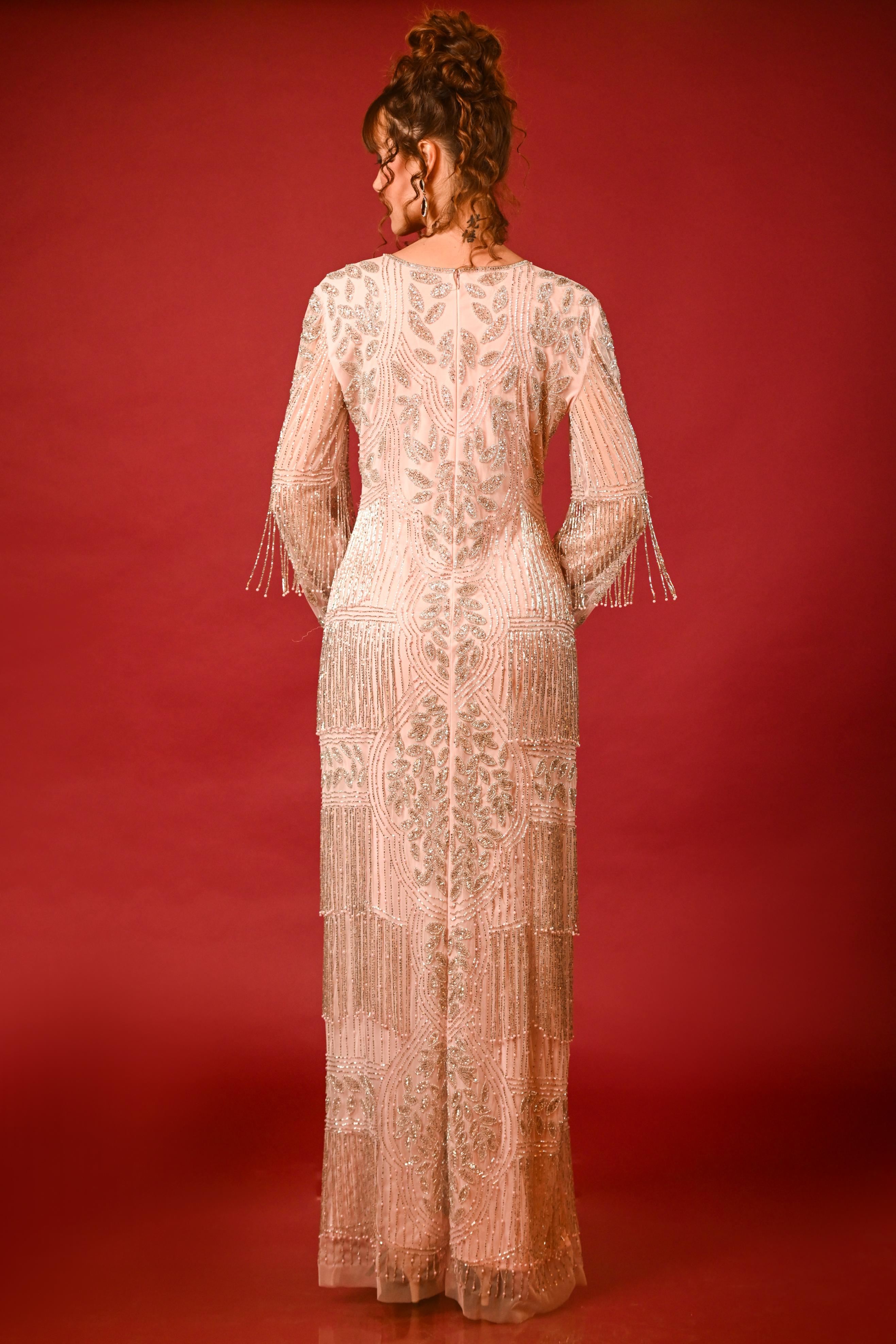 Blushing Peach Net Gown