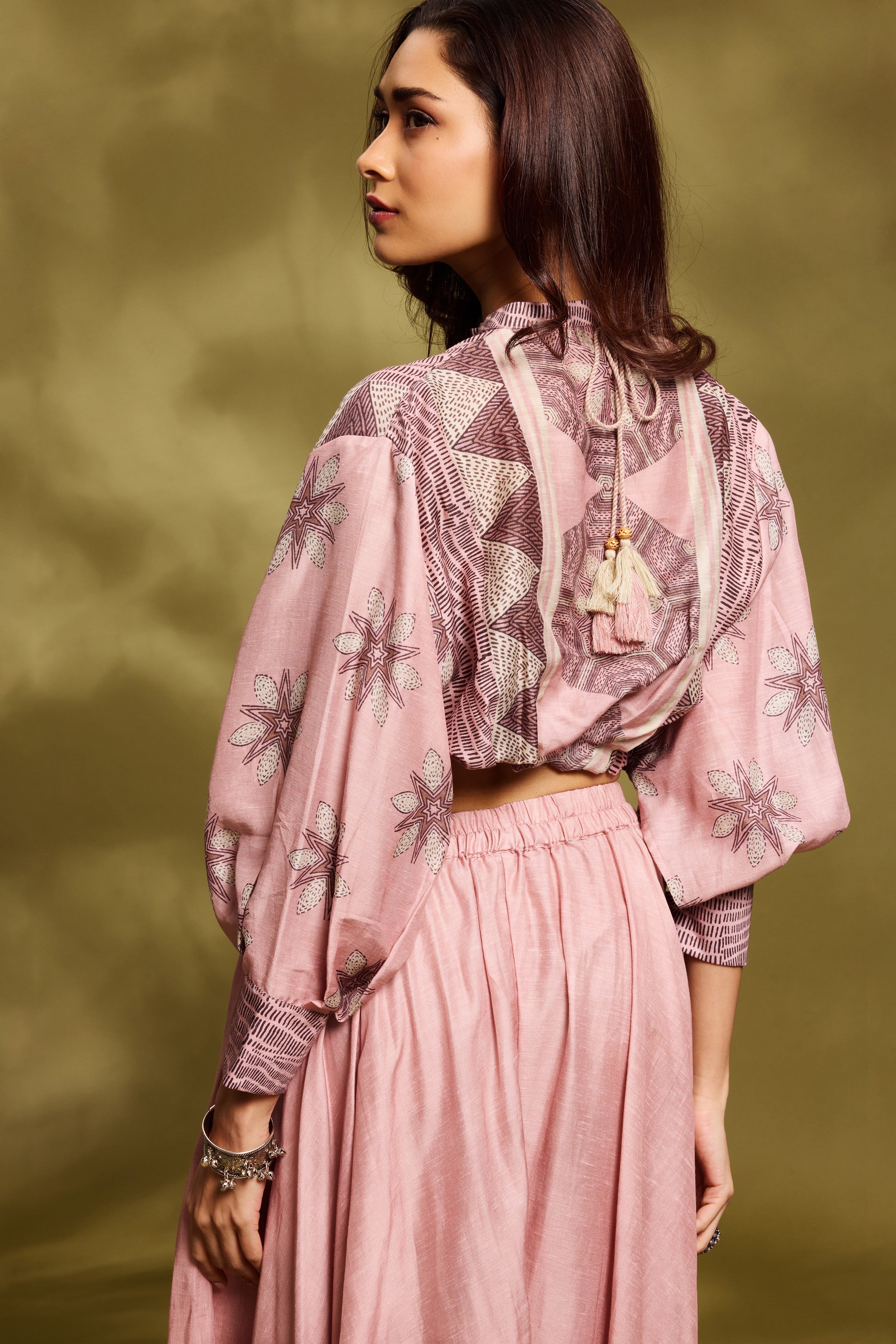 Pink Ethnic Tunic & Palazzo Set