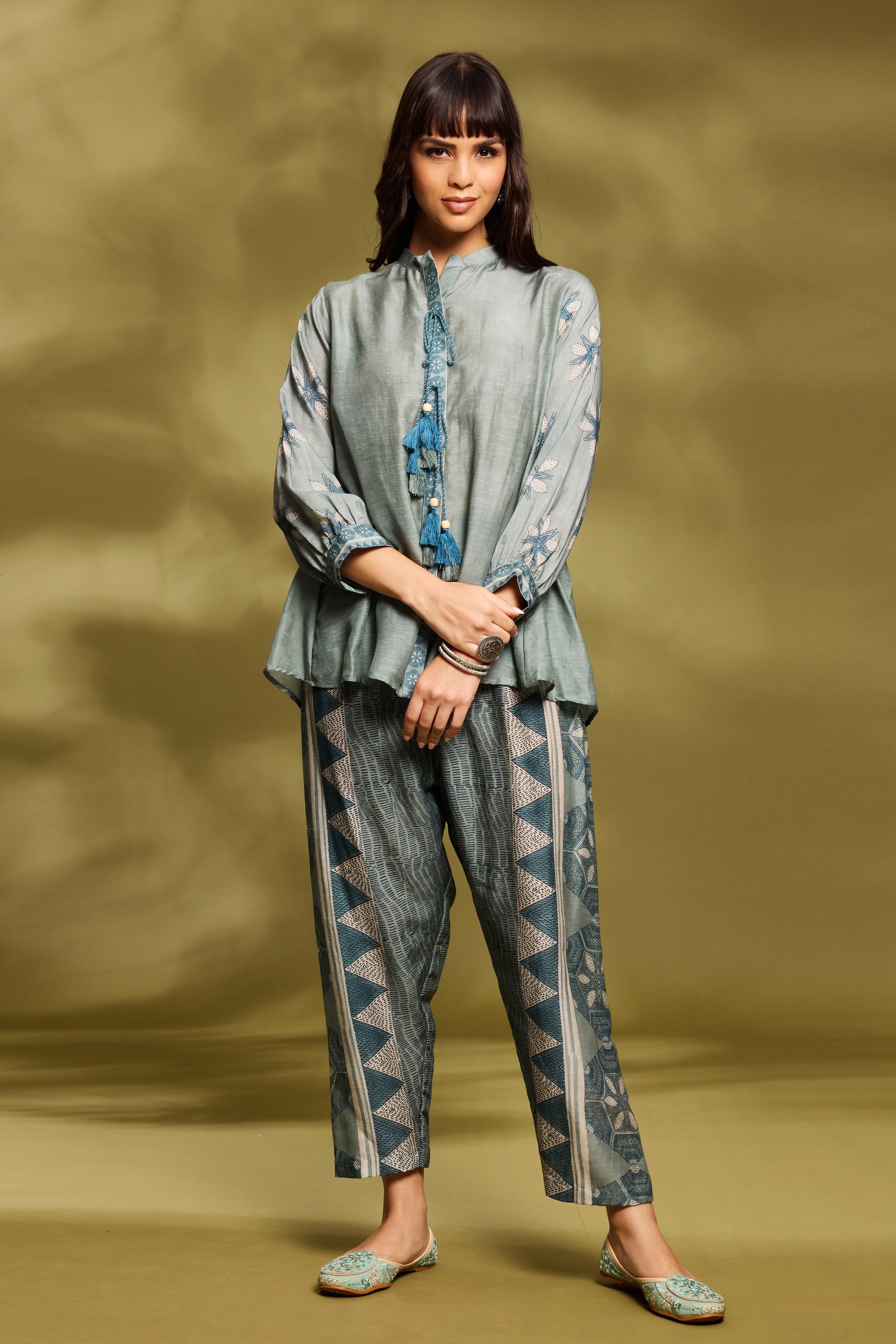 Sage Green Printed Co-Ord Set