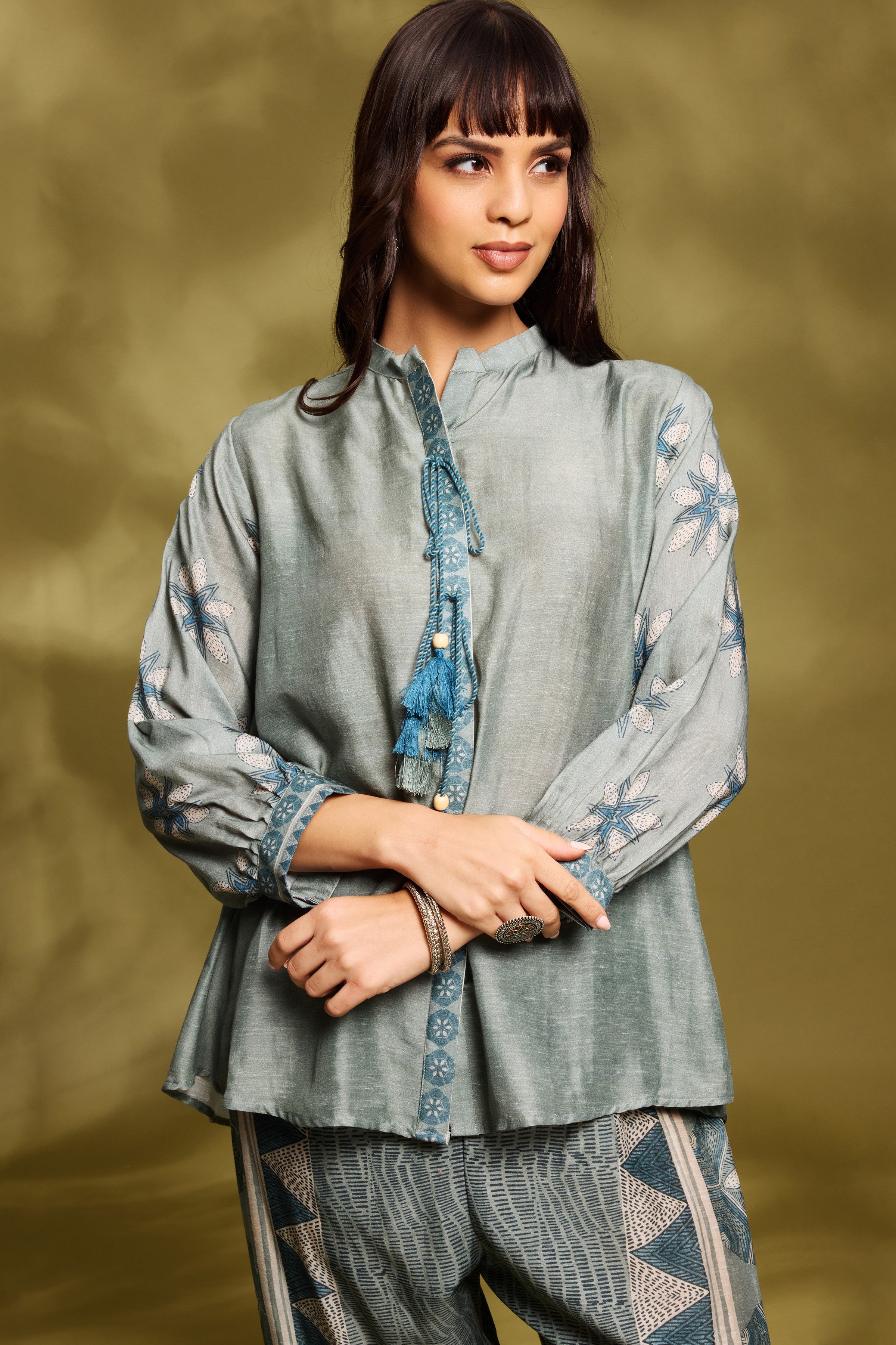 Sage Green Printed Co-Ord Set