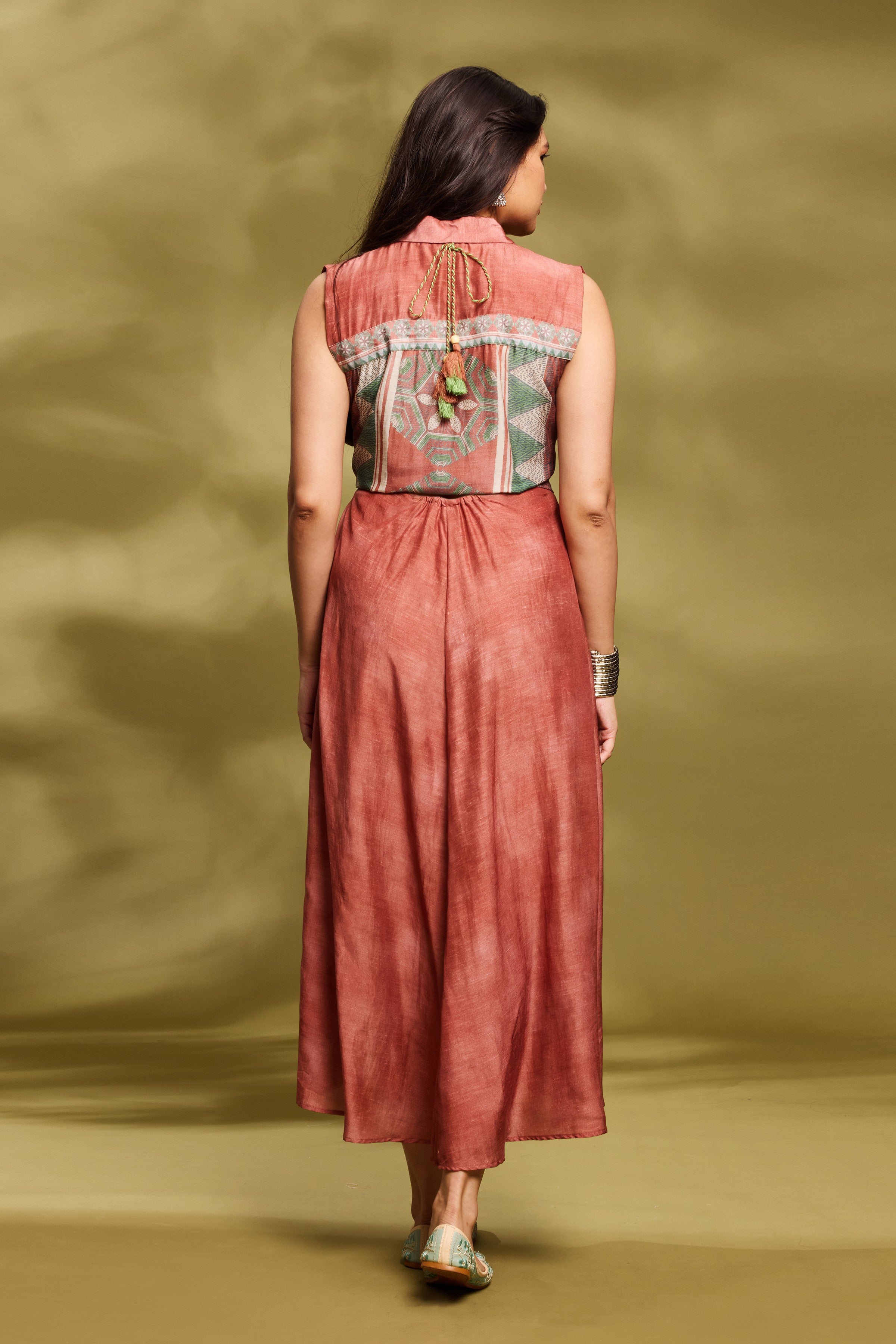 Soft Rust Wrap Dress