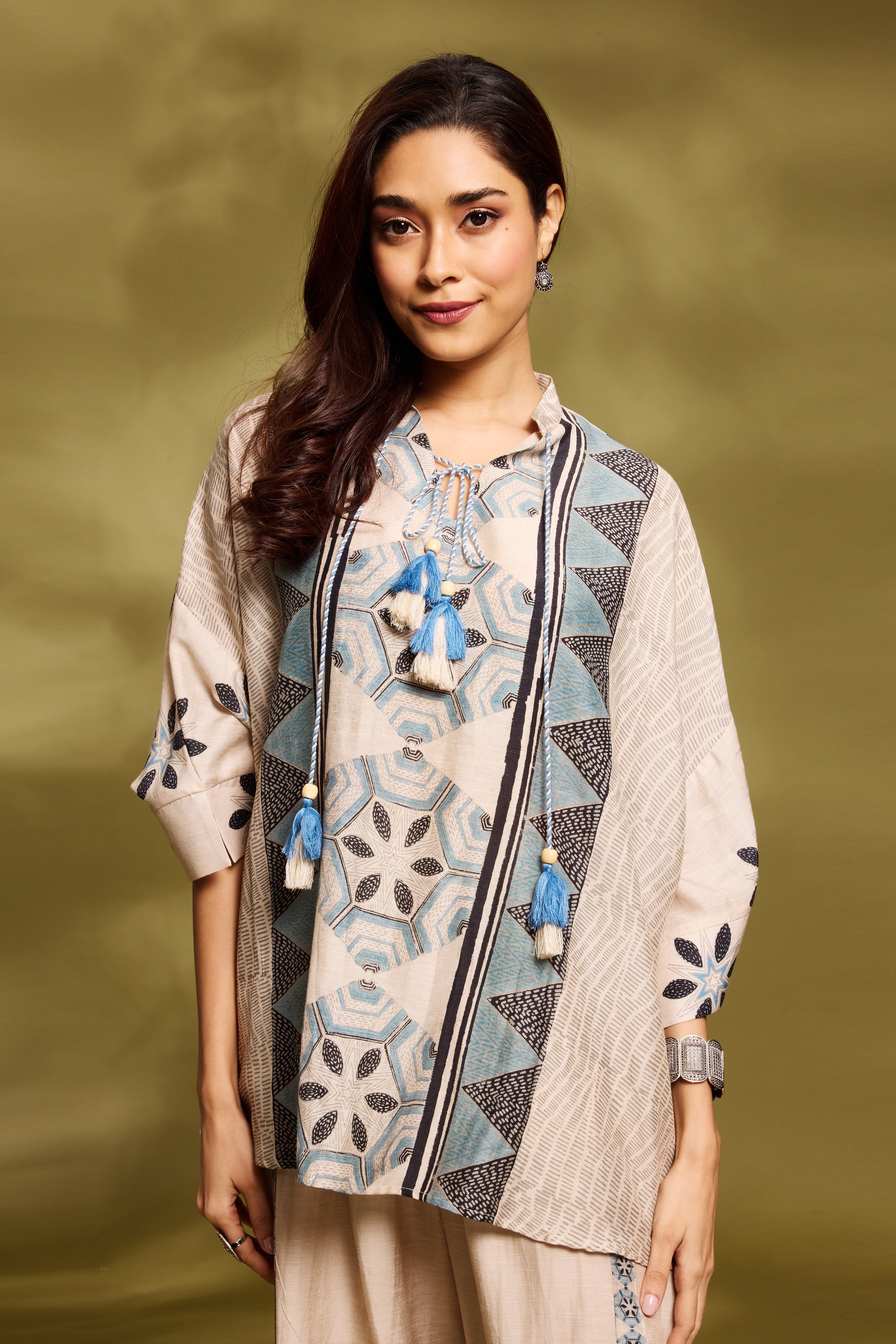 Champagne Ethnic Kaftan Set