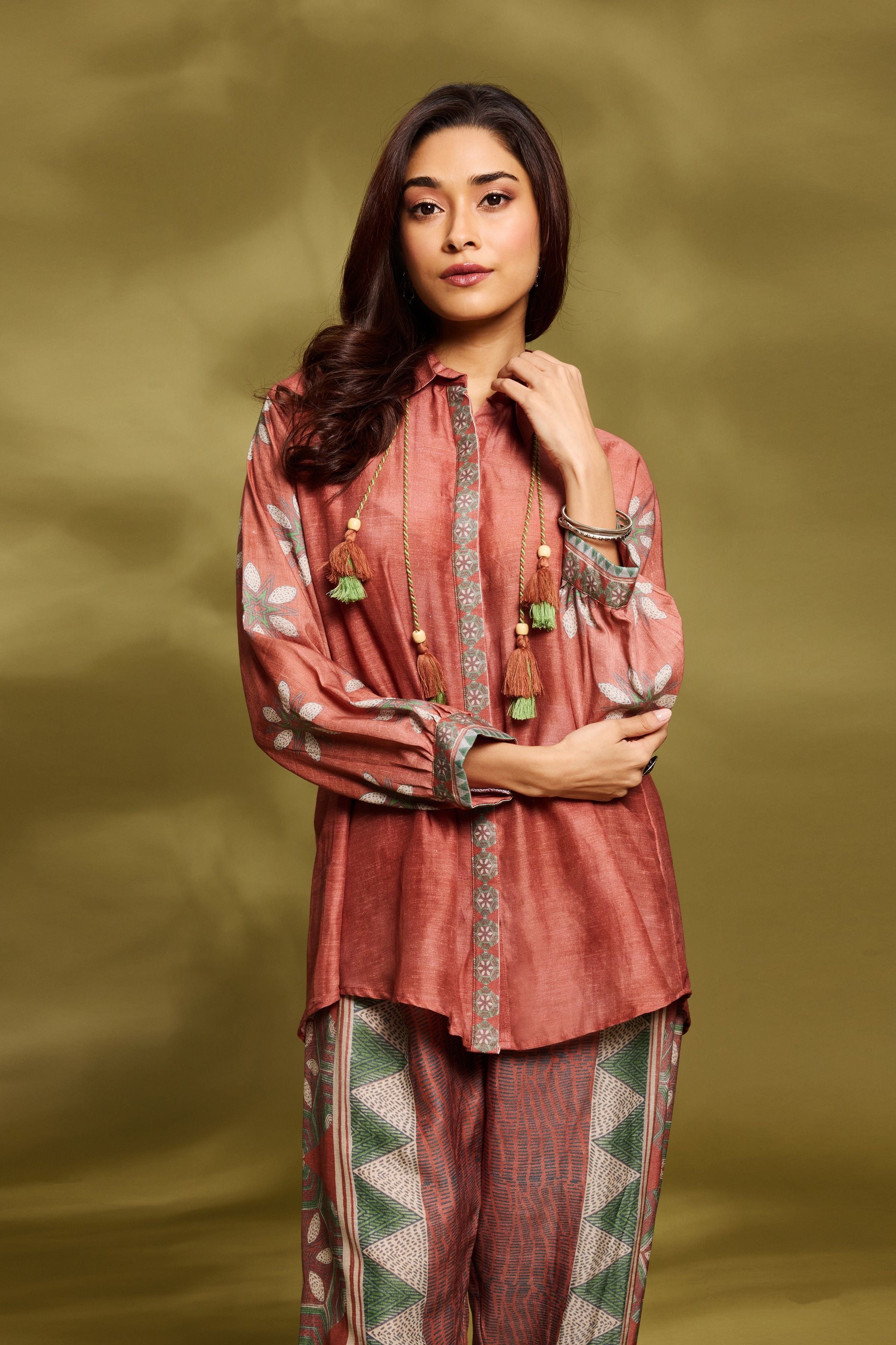 Rust Printed Co-Ord Set