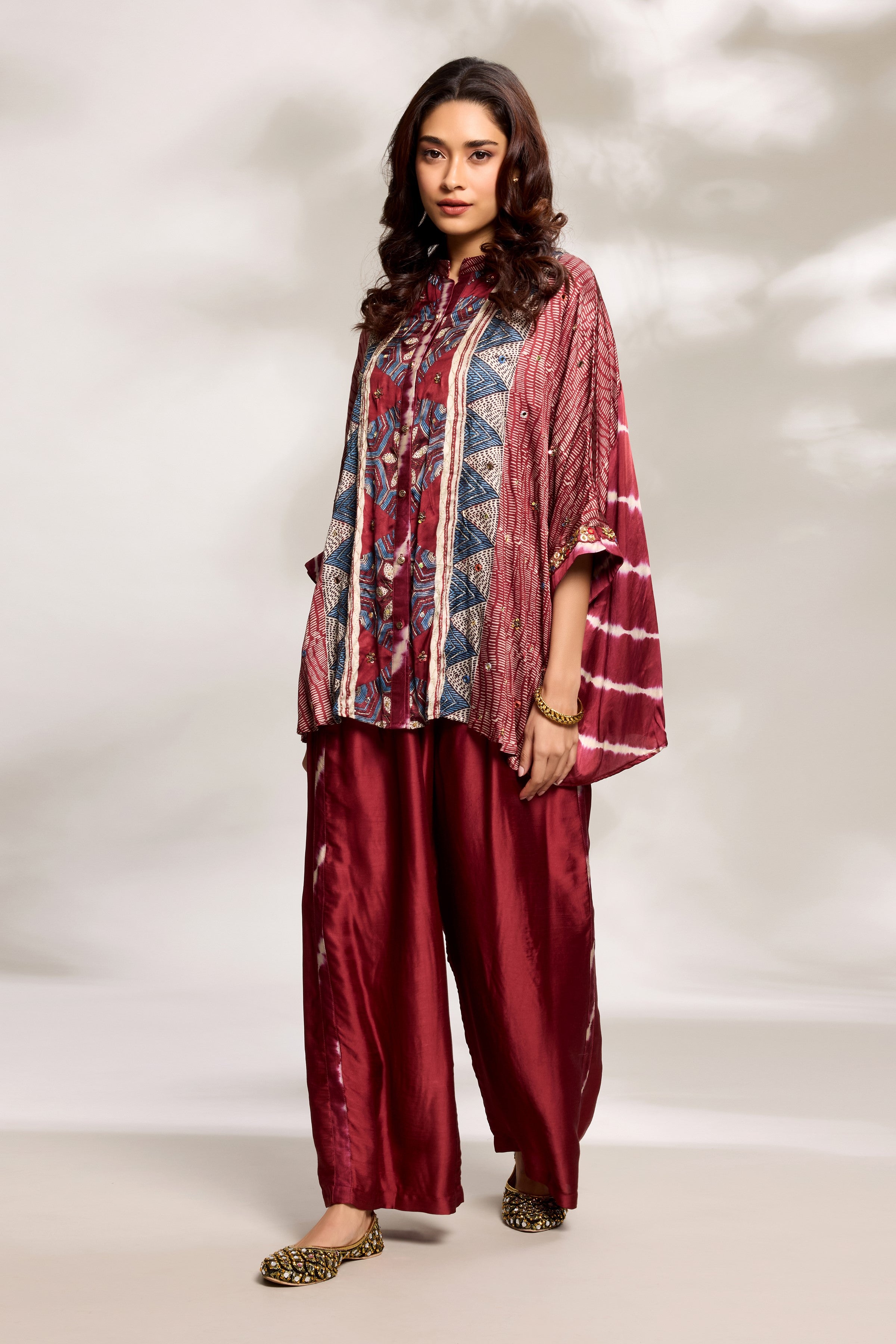 Red Ethnic Kaftan Set