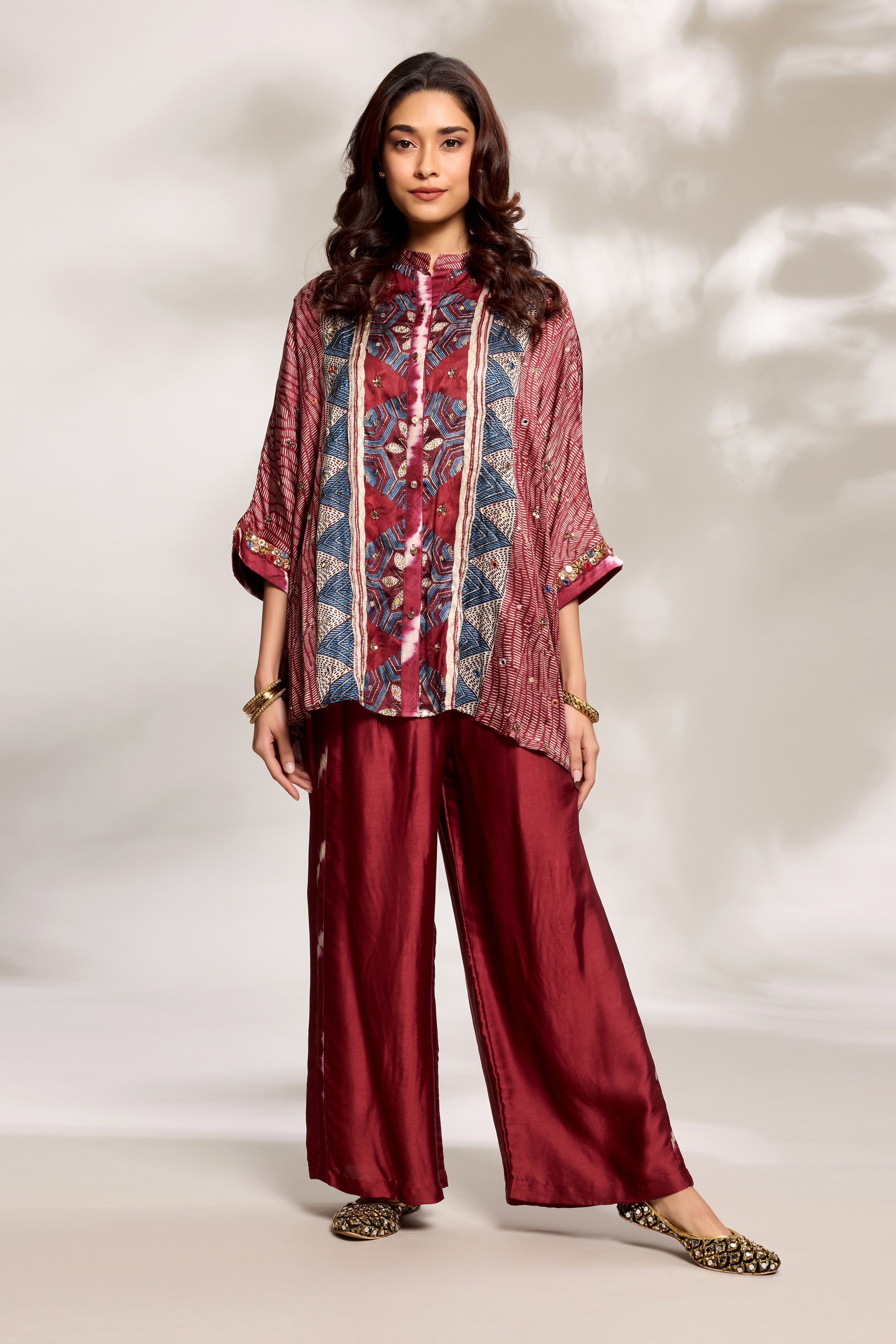 Red Ethnic Kaftan Set
