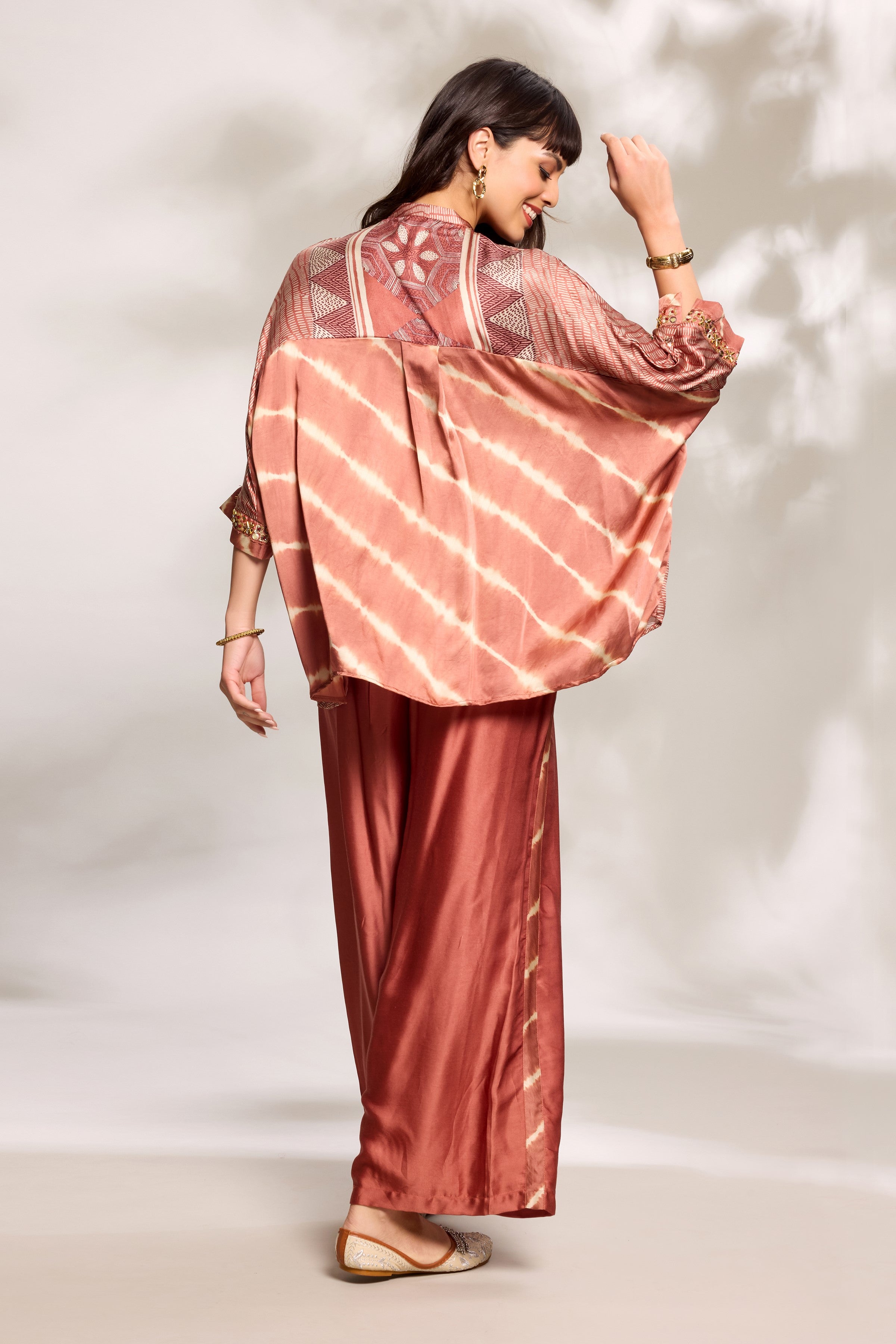 Burnt Orange Ethnic Kaftan Set