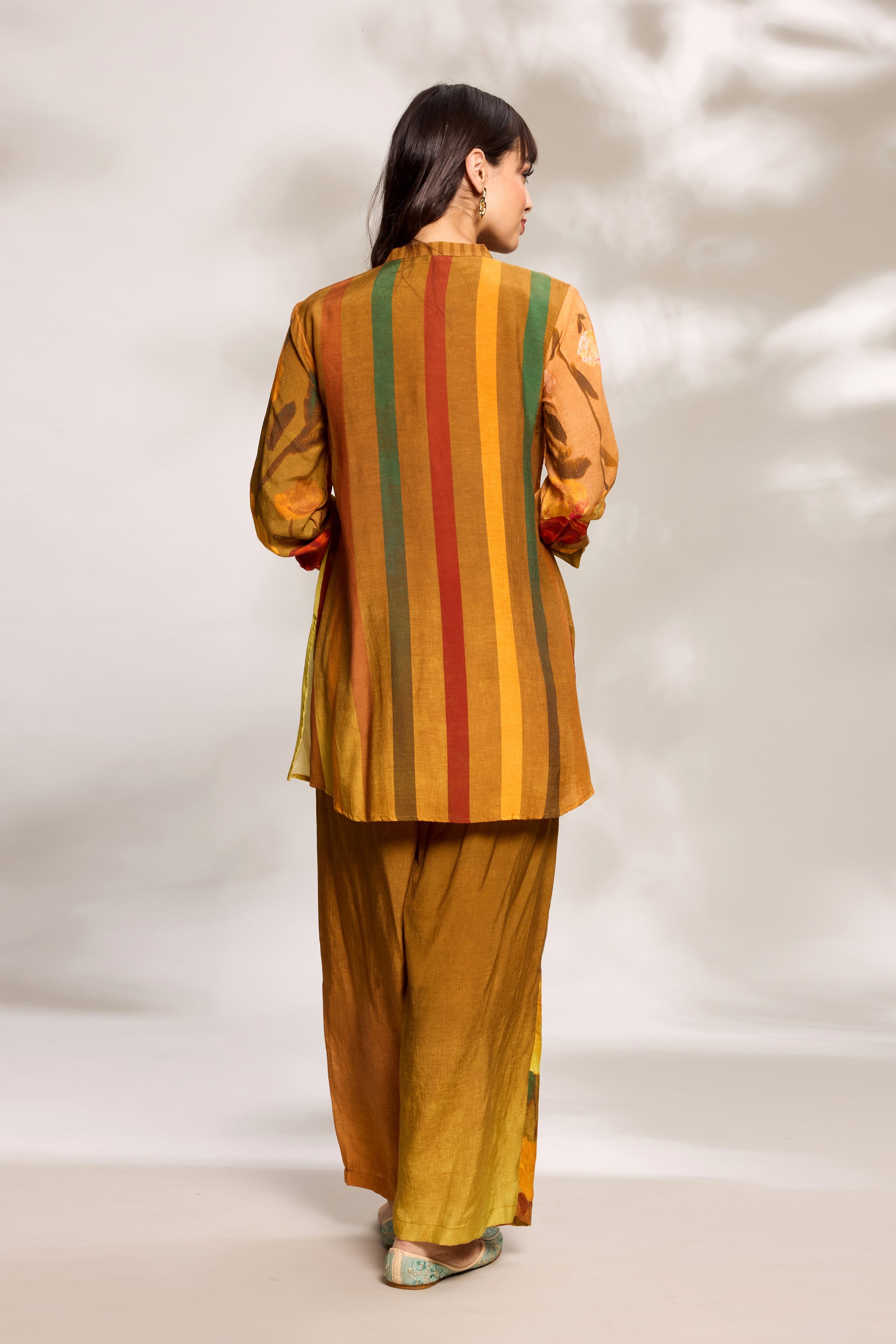 Mustard Top & Panelled Trousers Set