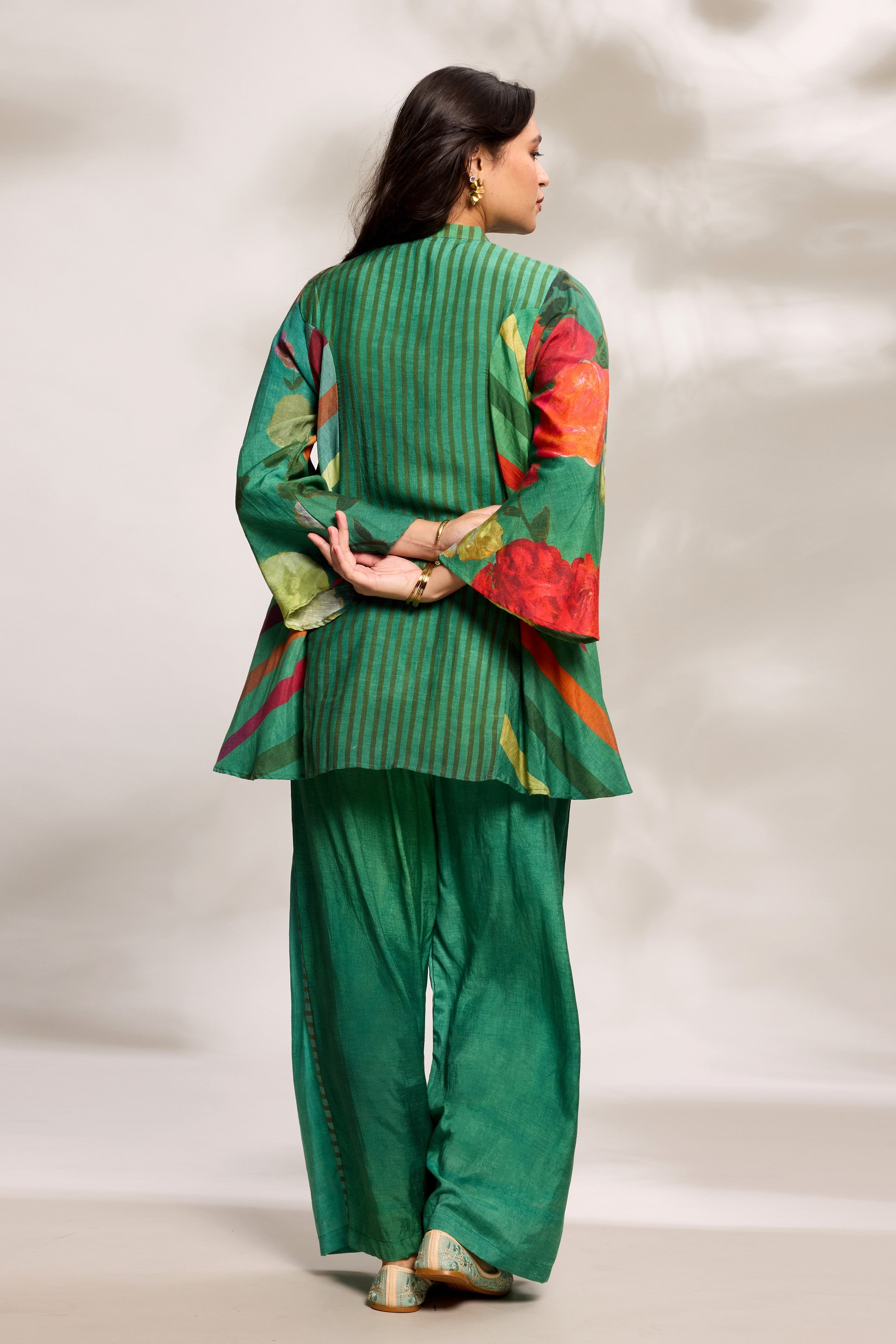 Green Striped Co-Ord Set