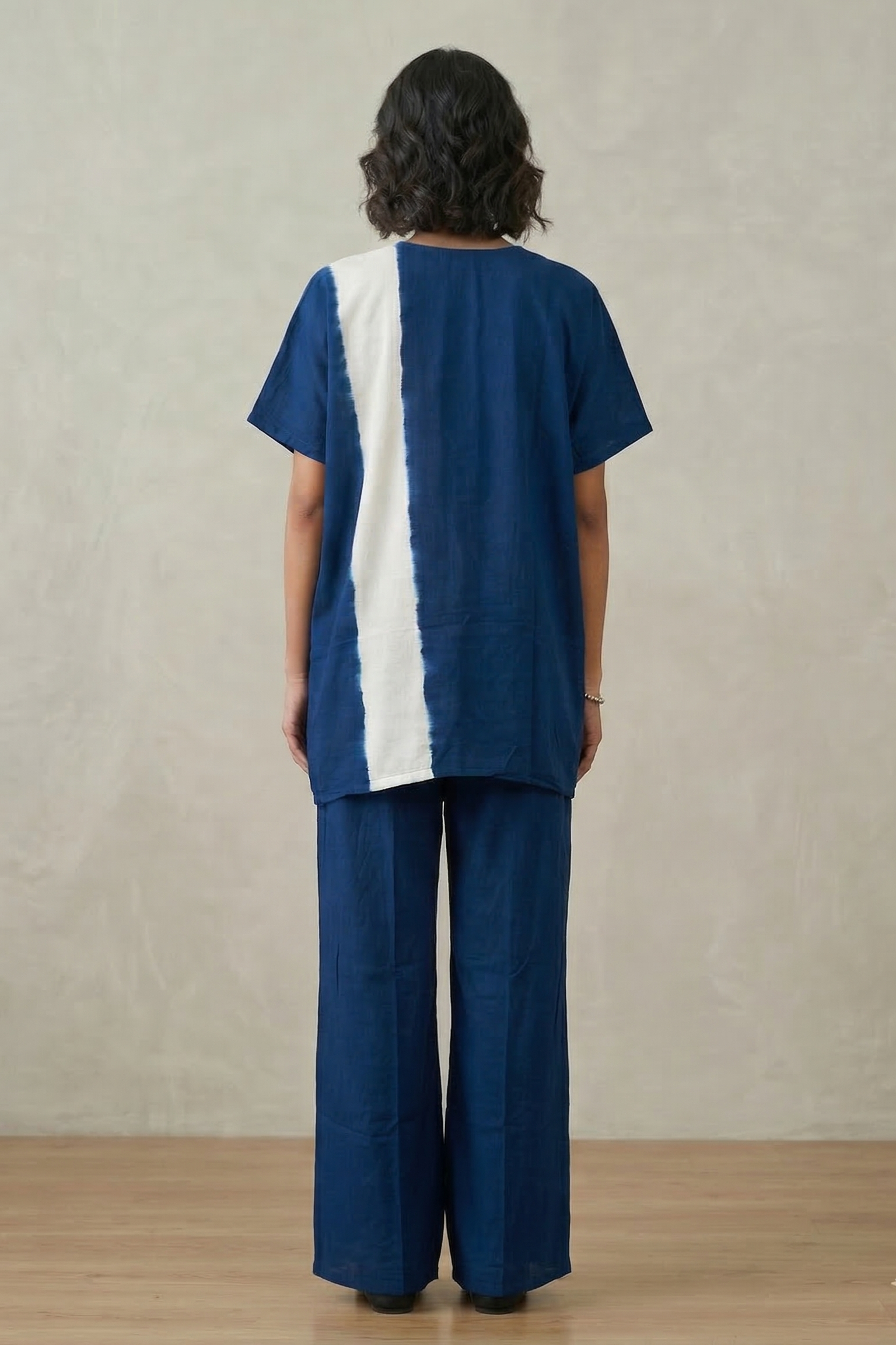 Indigo Blue Embrooidered Raw Silk Co-Ord Set