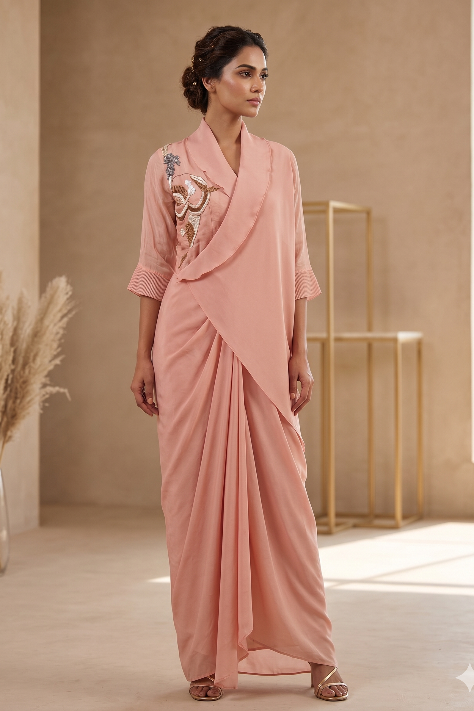 Peach Georgette Dress