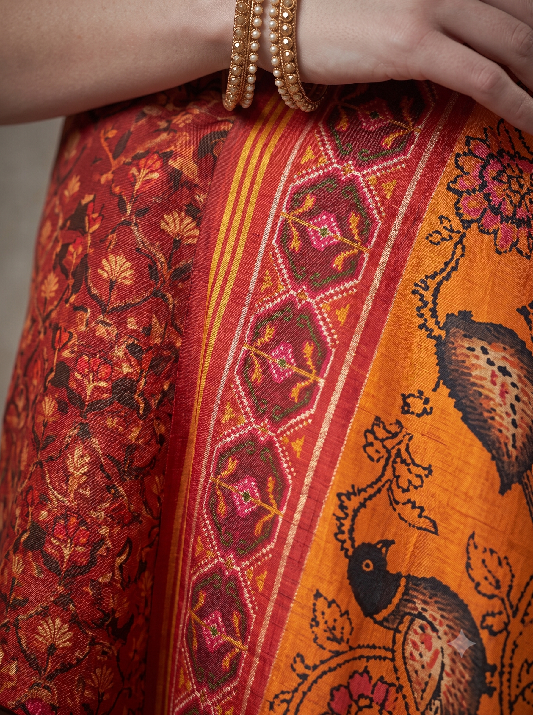 Kesari Heritage Weave Handloom Tussar Silk Saree