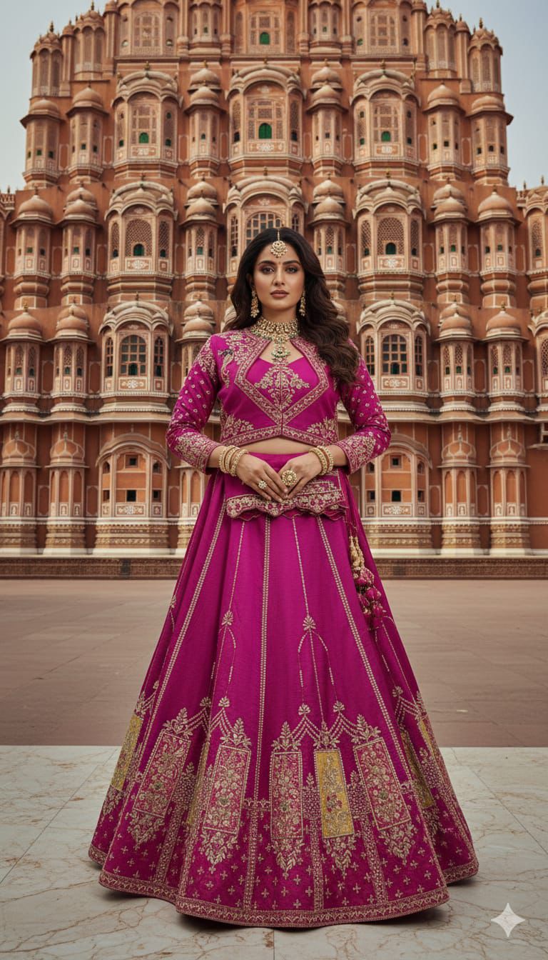 Magenta Royal Heritage Lehenga Set