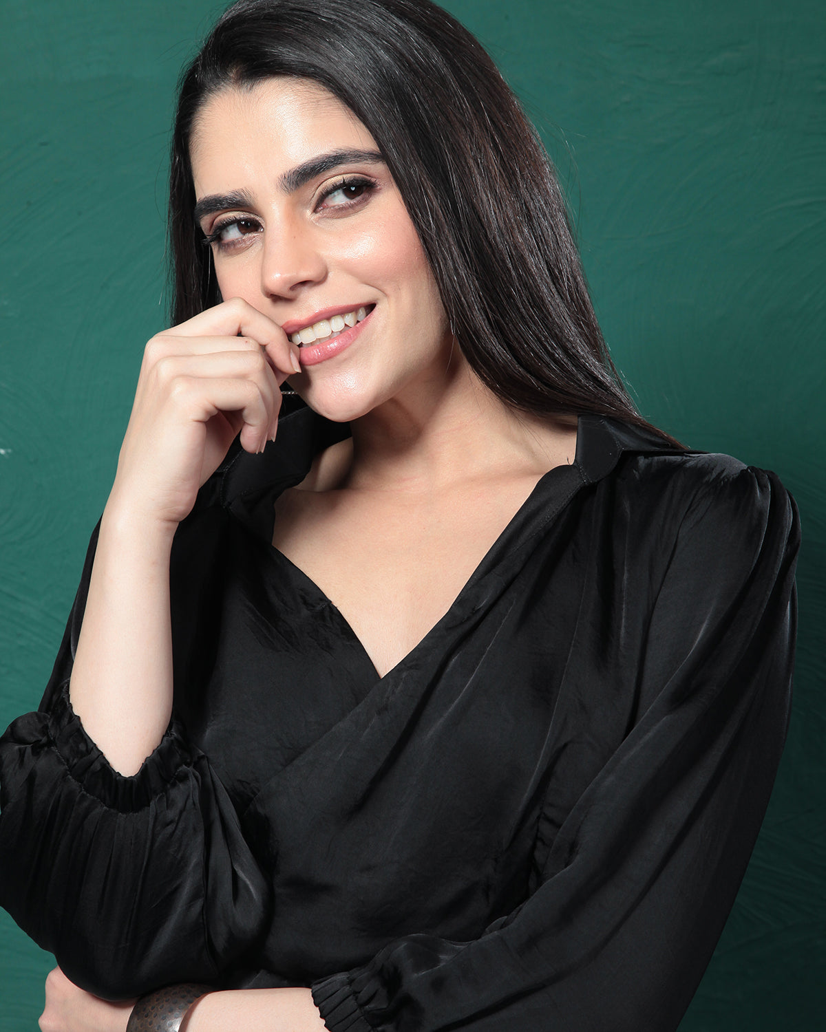 Black & White Drama Crop Top & Skirt