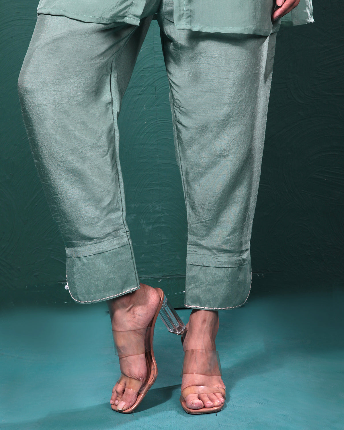 Sage Green Sheer Floral Co-Ord Set