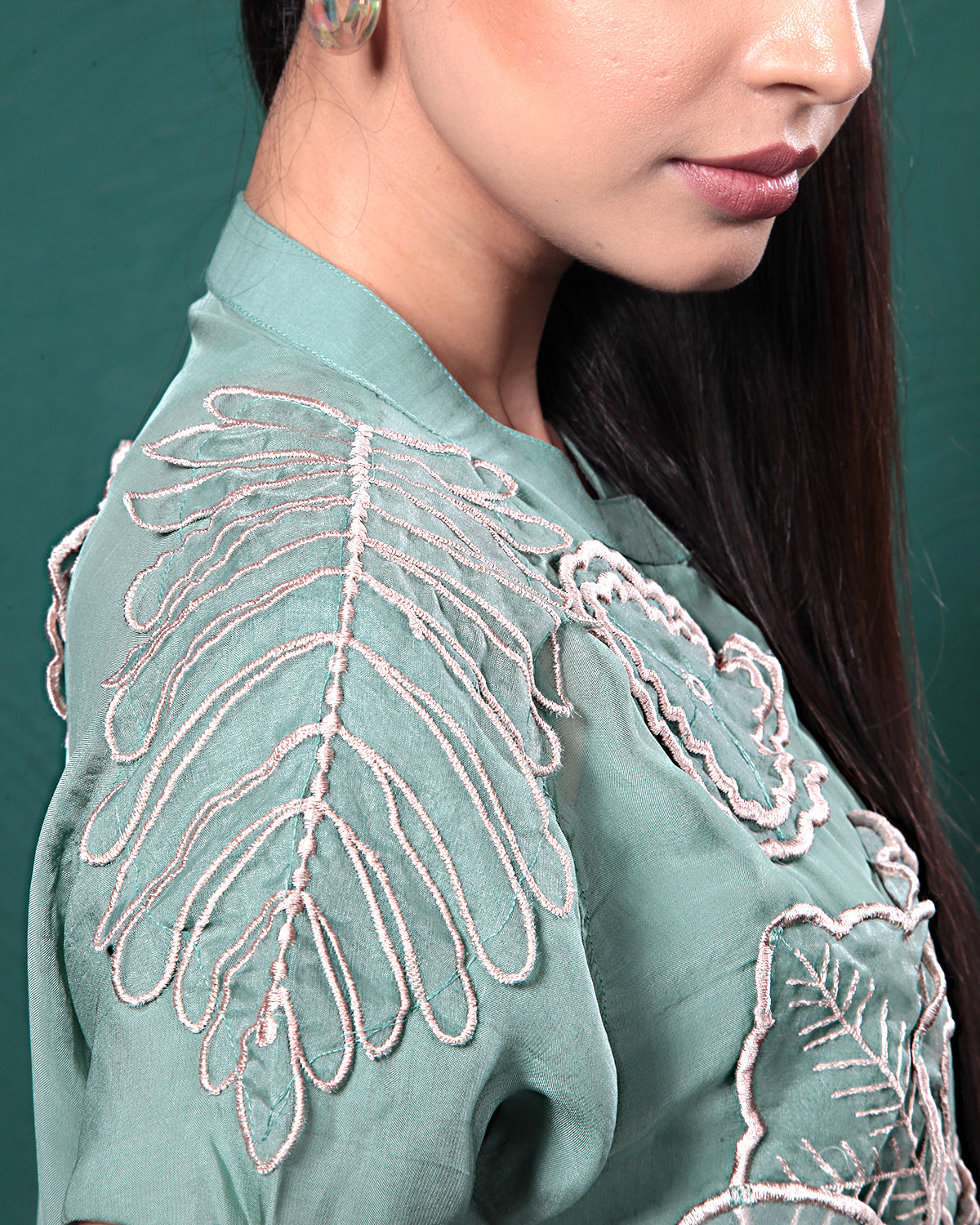 Sage Green Sheer Floral Co-Ord Set