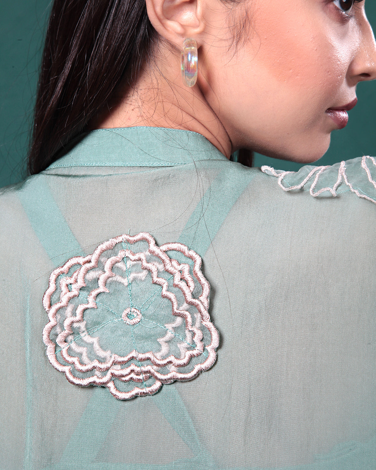 Sage Green Sheer Floral Co-Ord Set