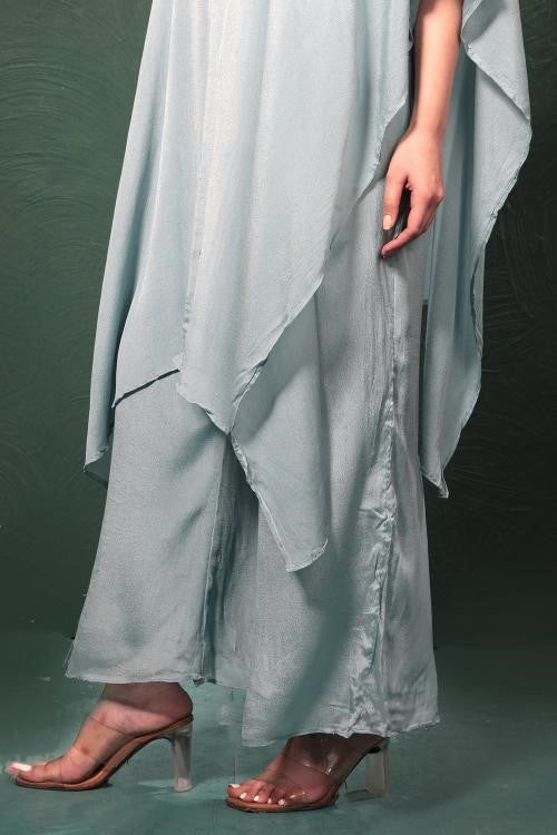 Sky Blue Embroidered Kaftan Set