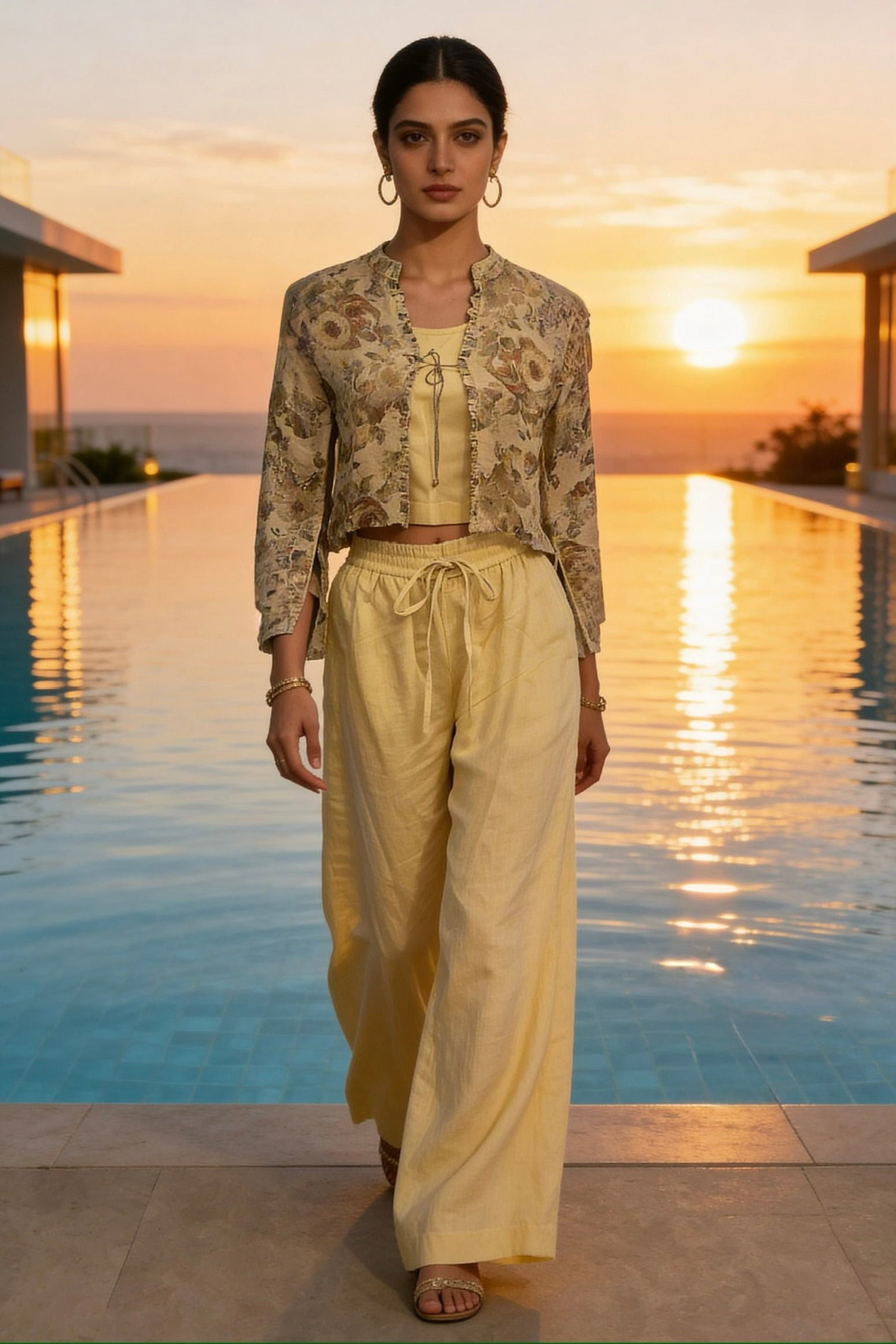 Sunkissed Floral Printed Linen Co-Ord Set