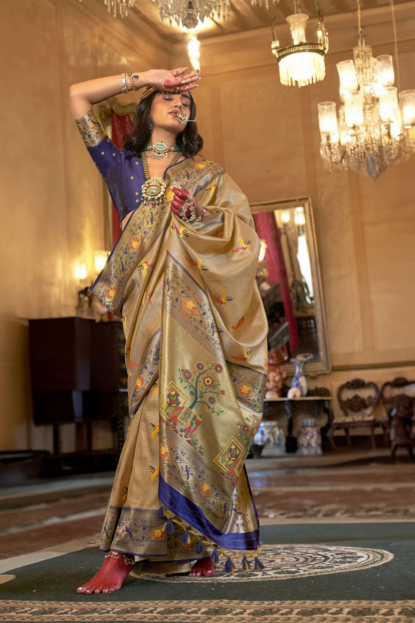 Alapadma Heritage Organza Tissue Silk Saree