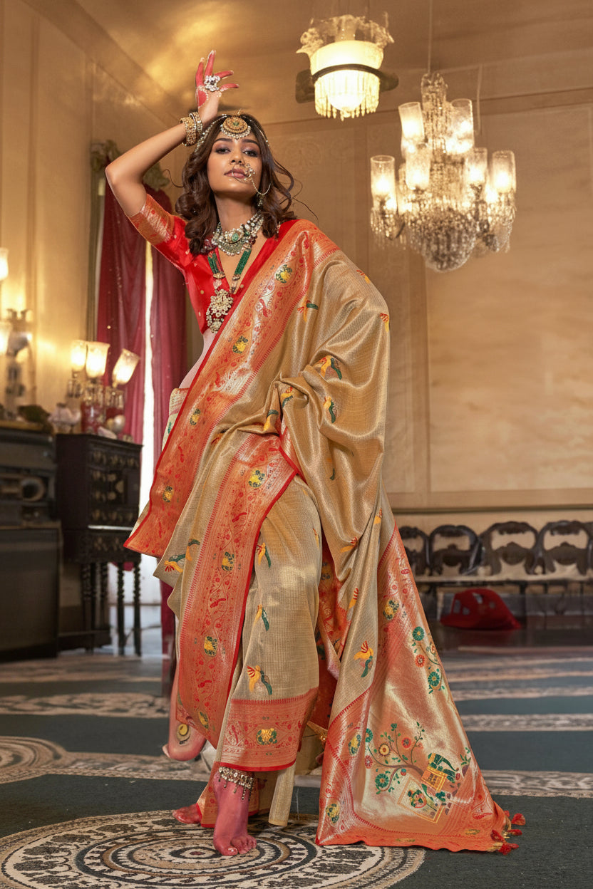 Mayura Heritage Organza Tissue Silk Saree