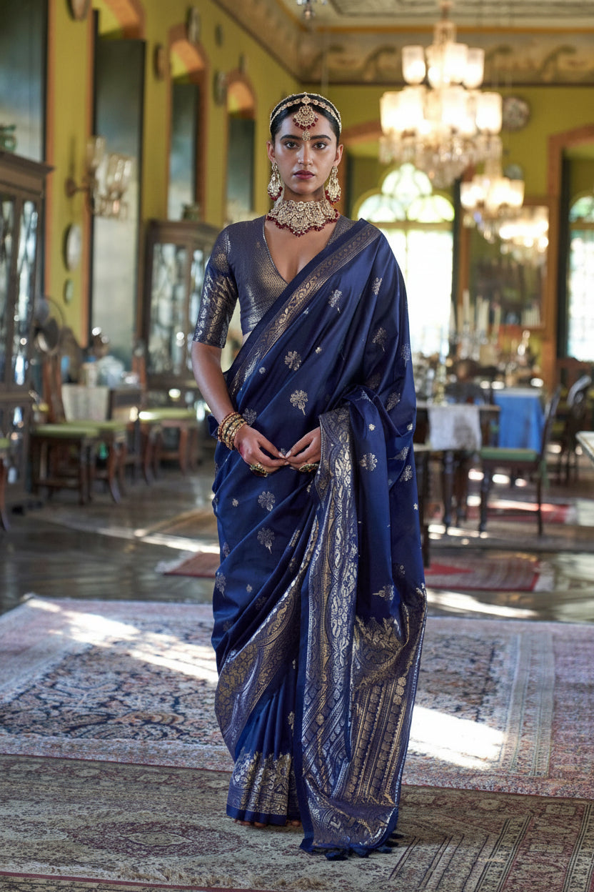 Imperial Blue Premium Silk Saree