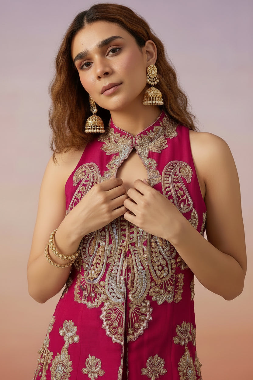 Royale Rani Embellished Crepe Silk Skirt Set