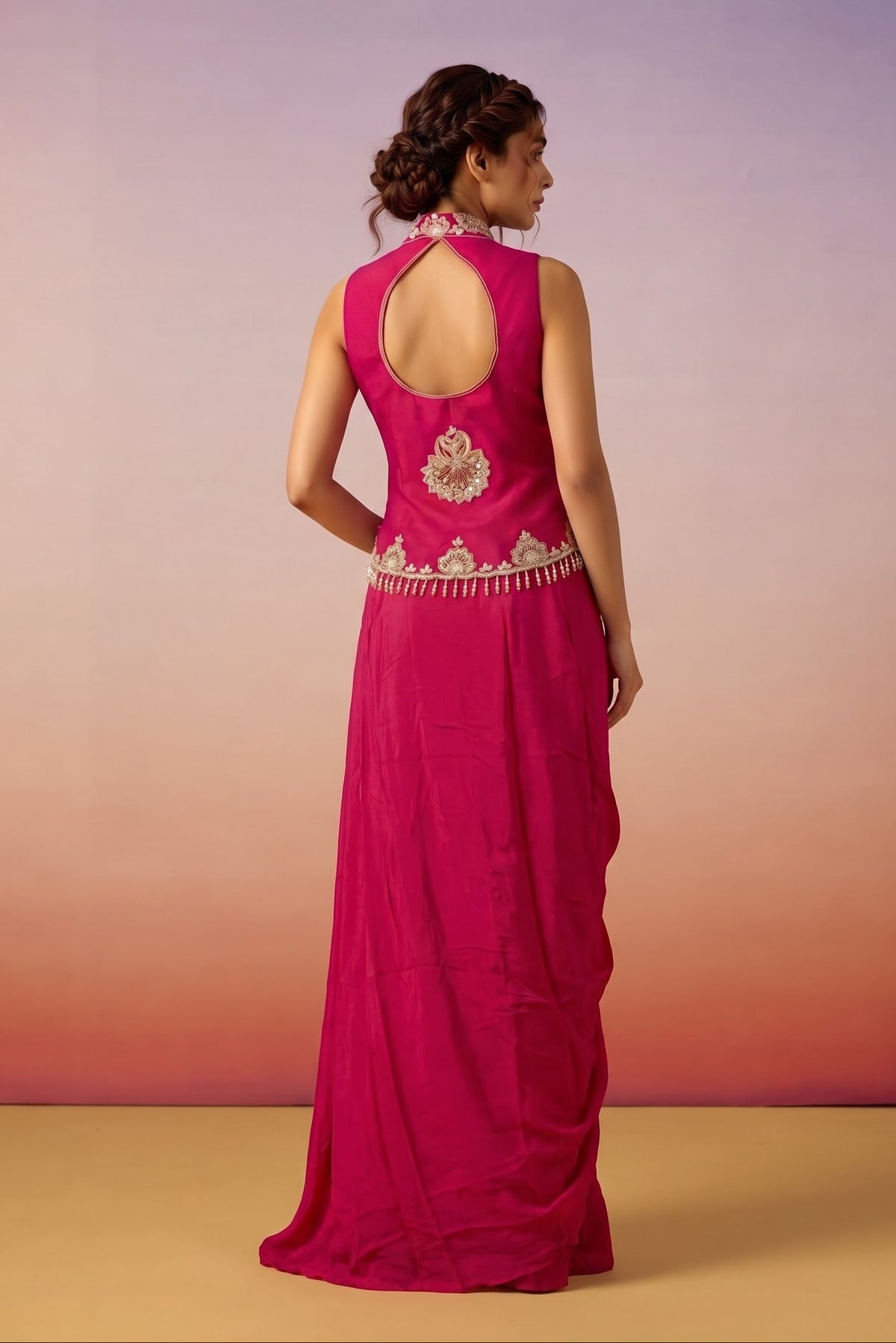 Royale Rani Embellished Crepe Silk Skirt Set