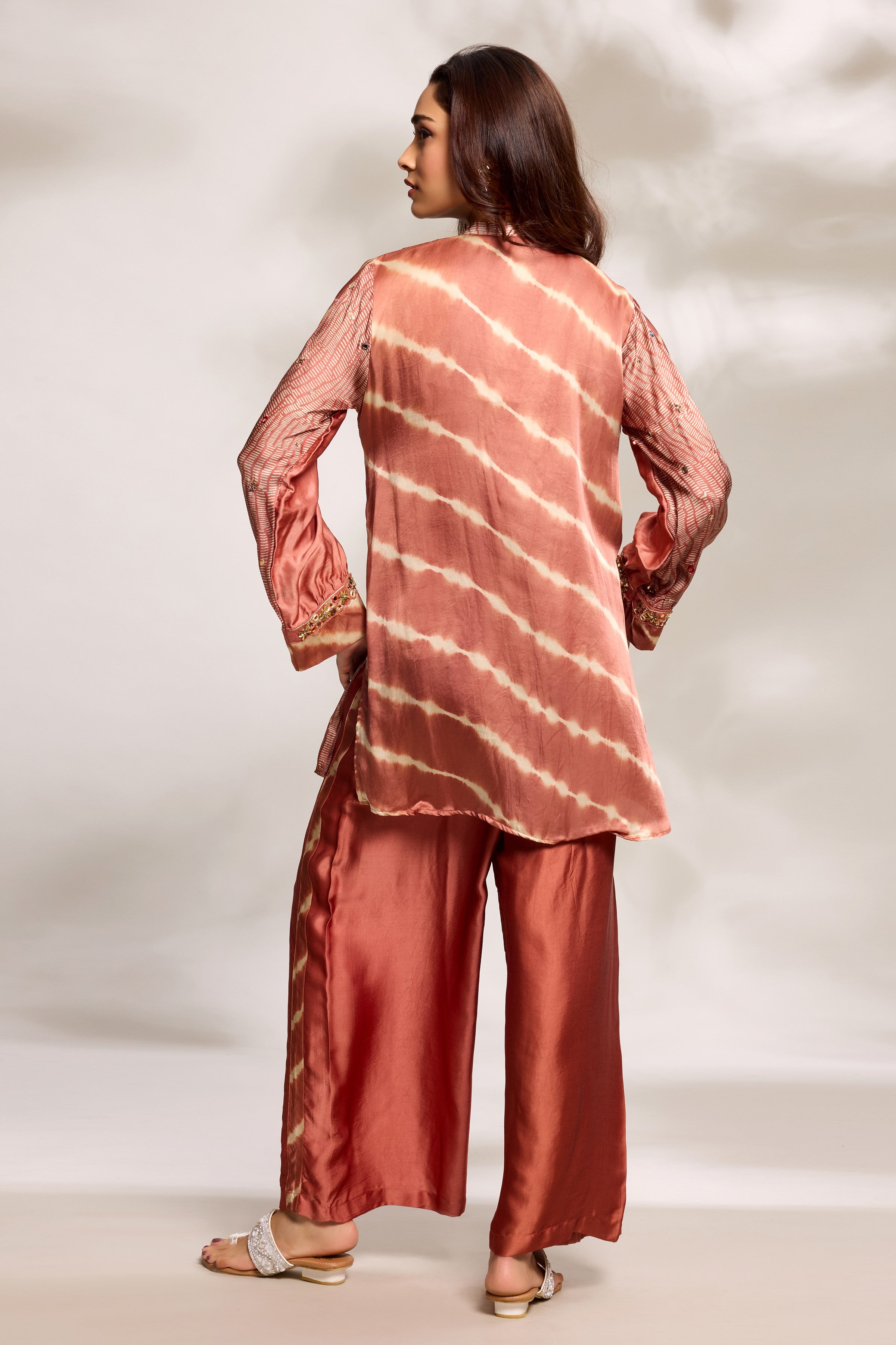 Burnt Orange Printed Kurta & Palazzo Set