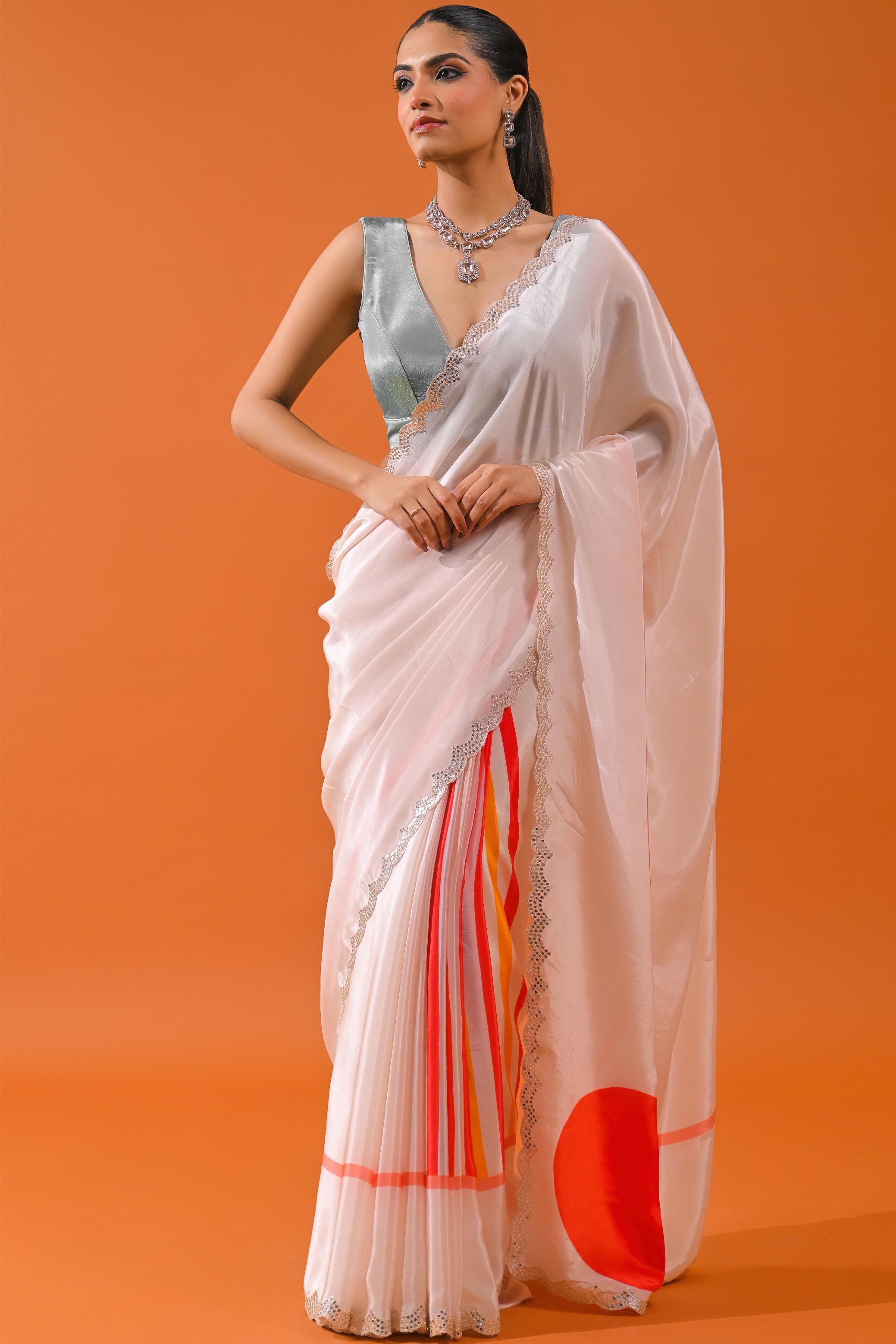 Pale Champagne Digital Printed Saree