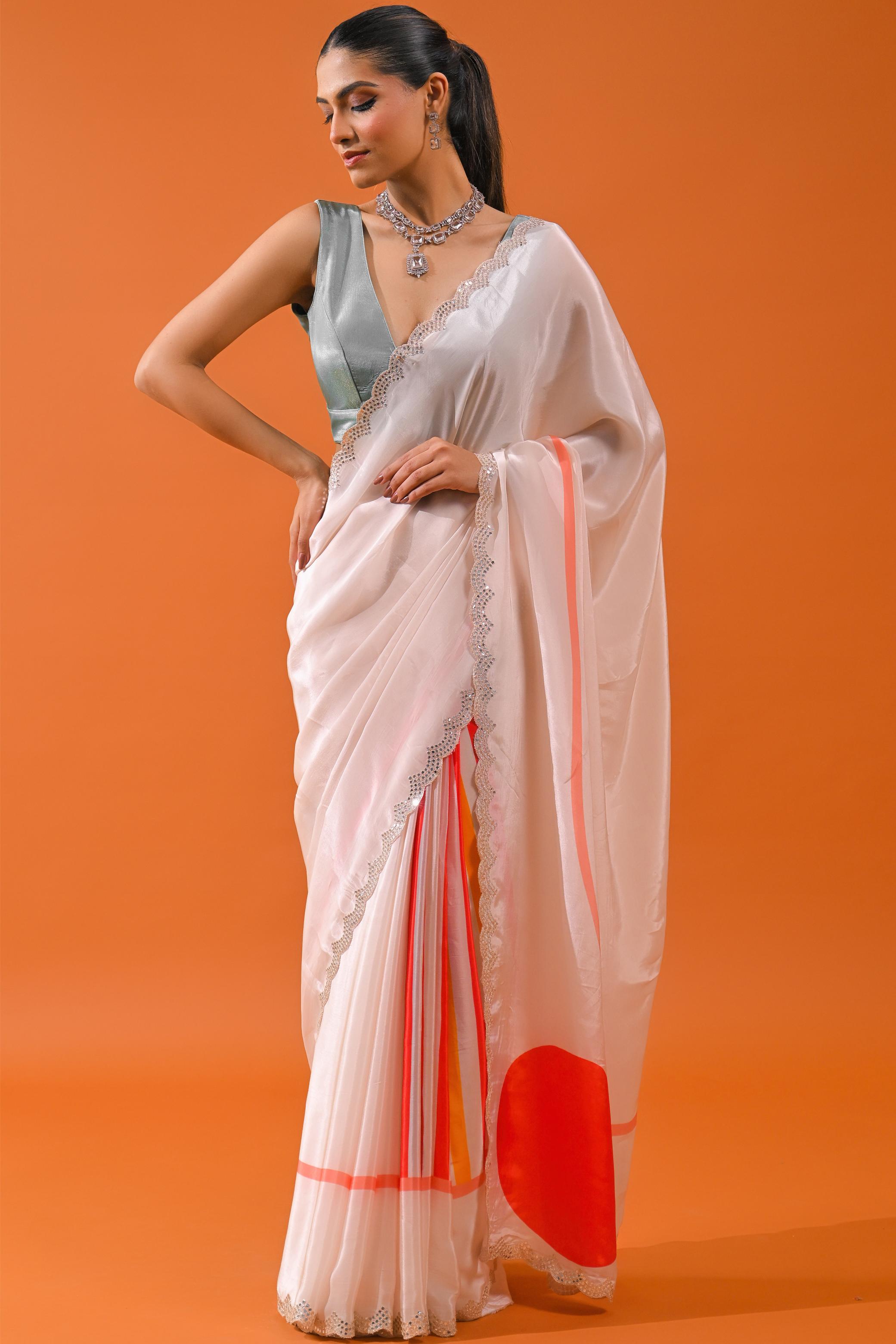 Pale Champagne Digital Printed Saree