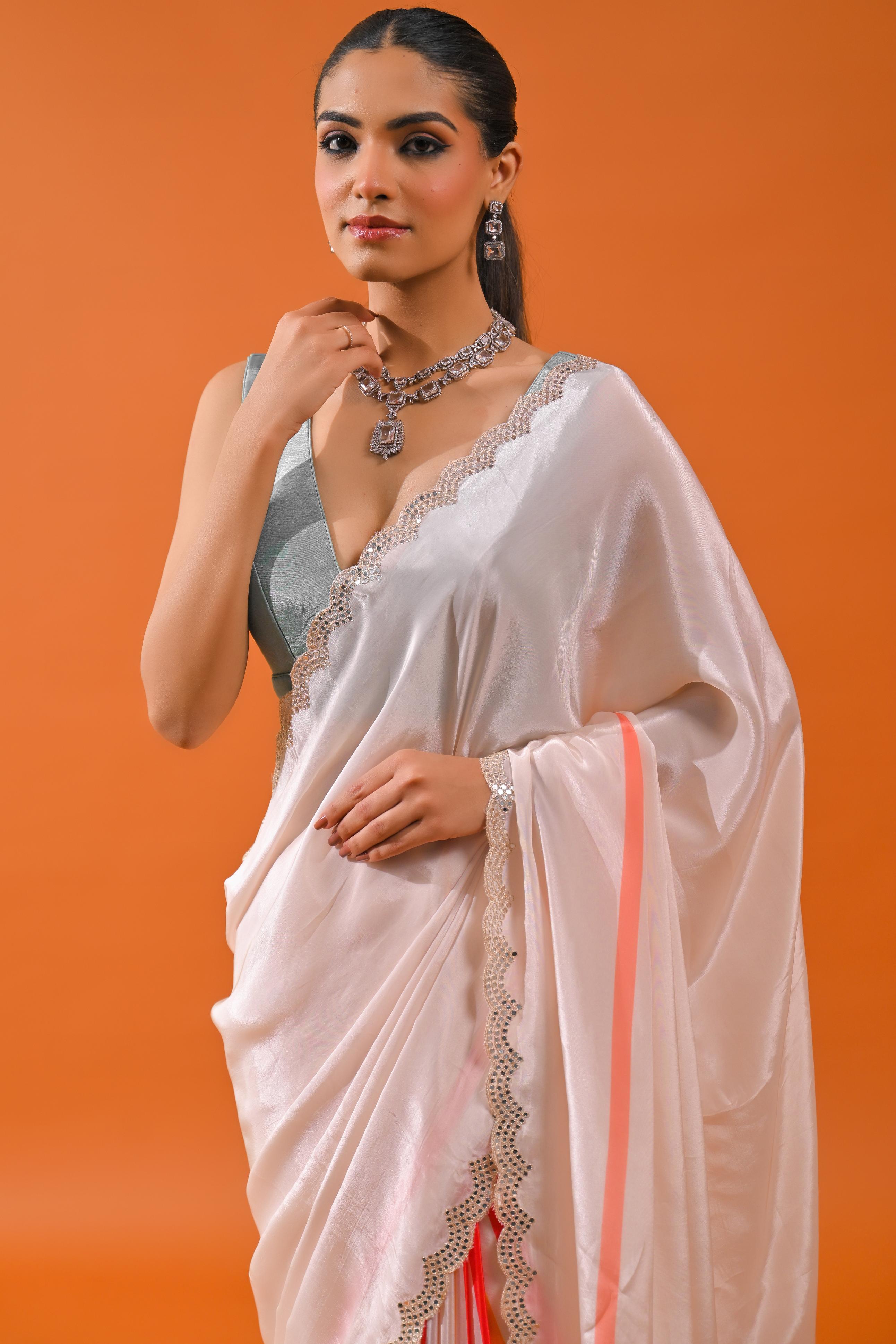 Pale Champagne Digital Printed Saree