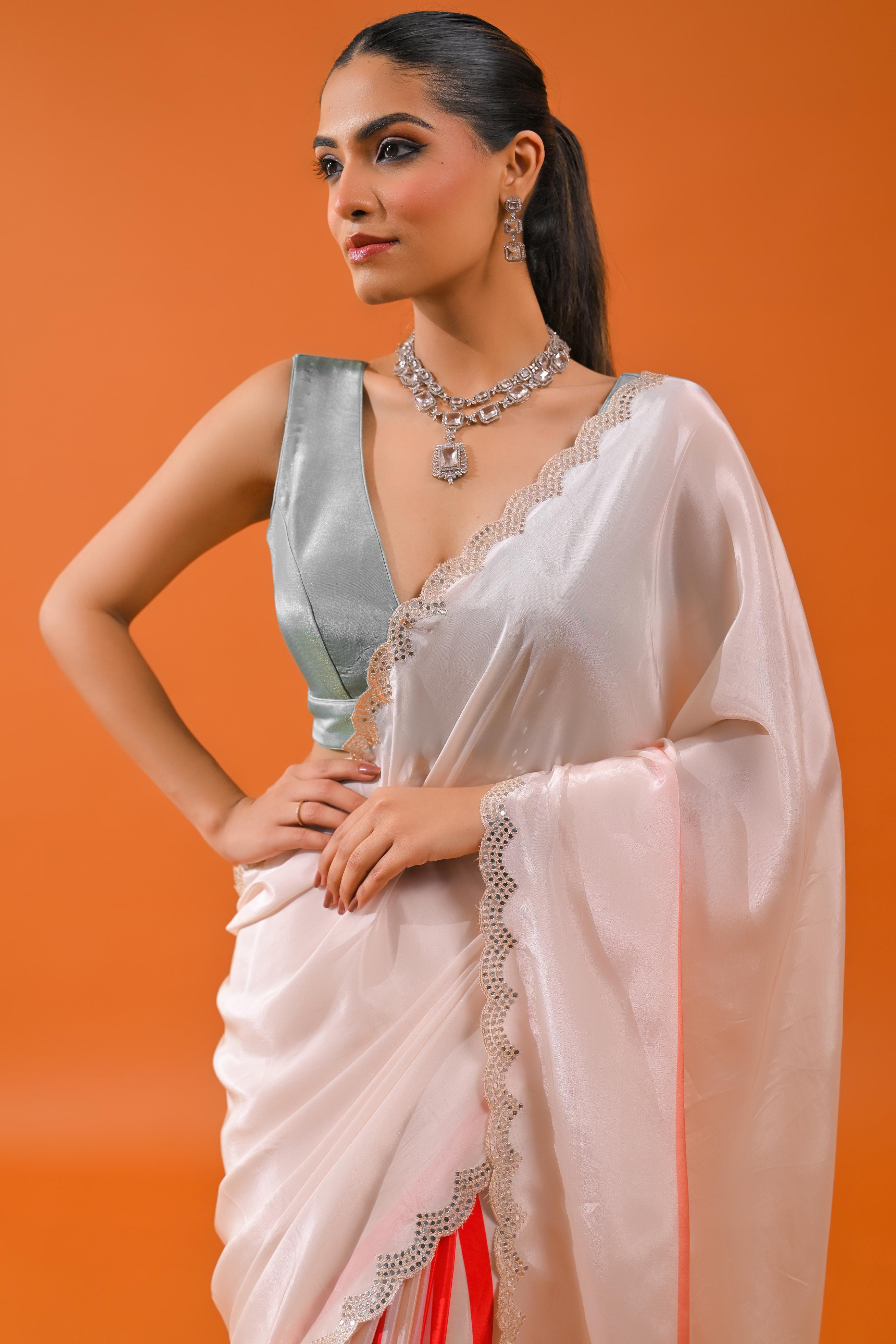 Pale Champagne Digital Printed Saree