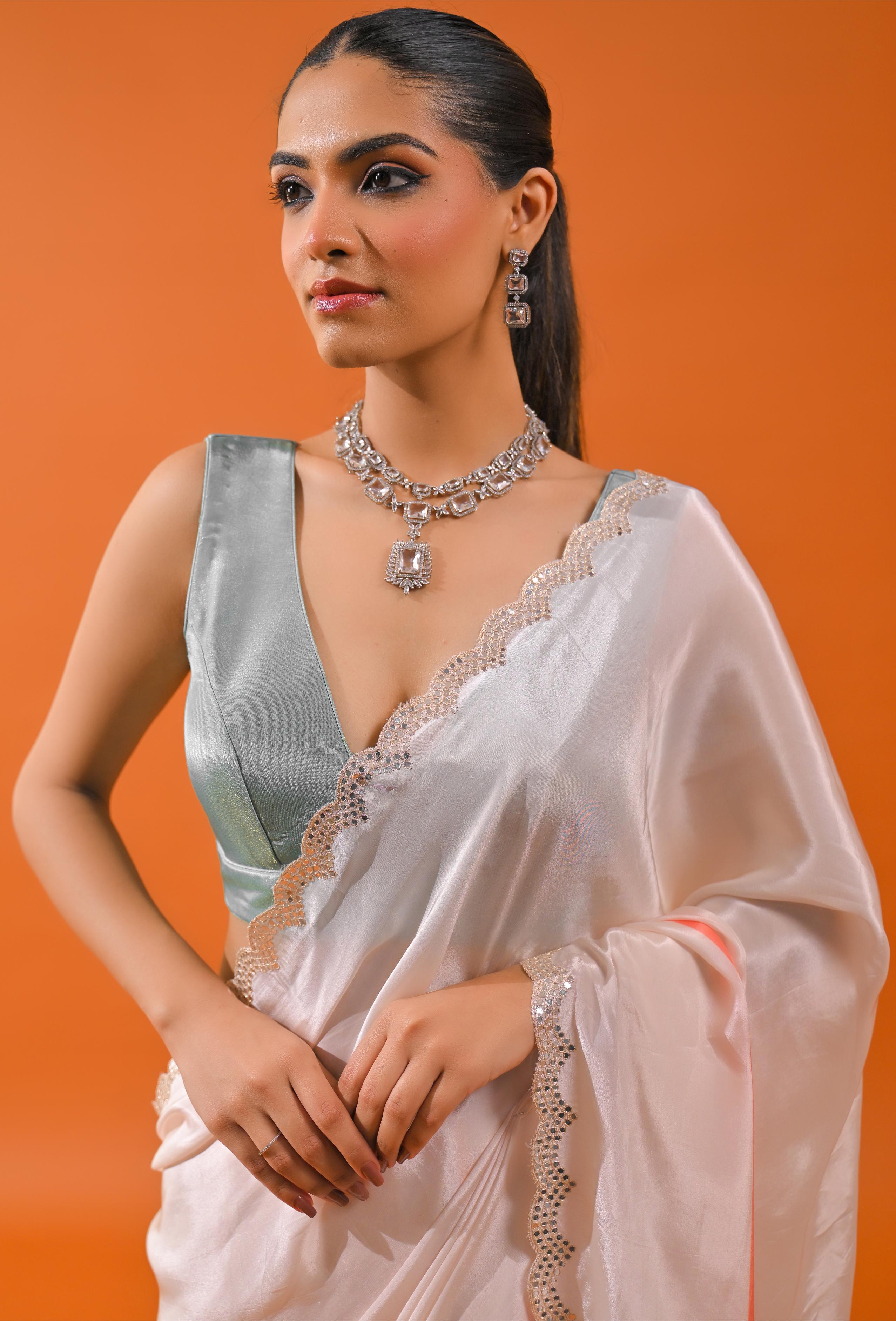 Pale Champagne Digital Printed Saree