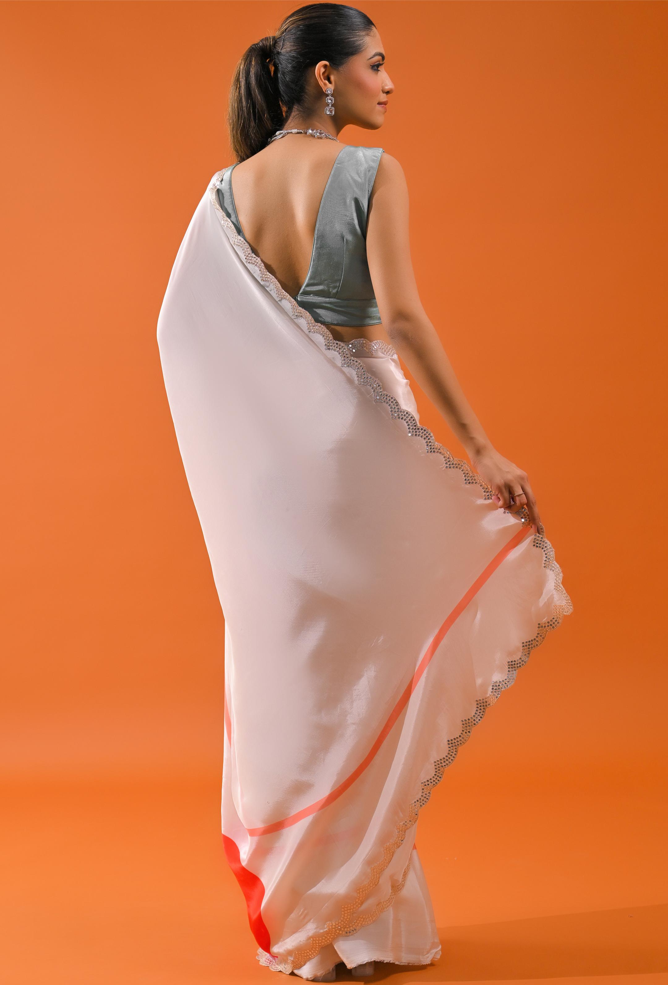 Pale Champagne Digital Printed Saree