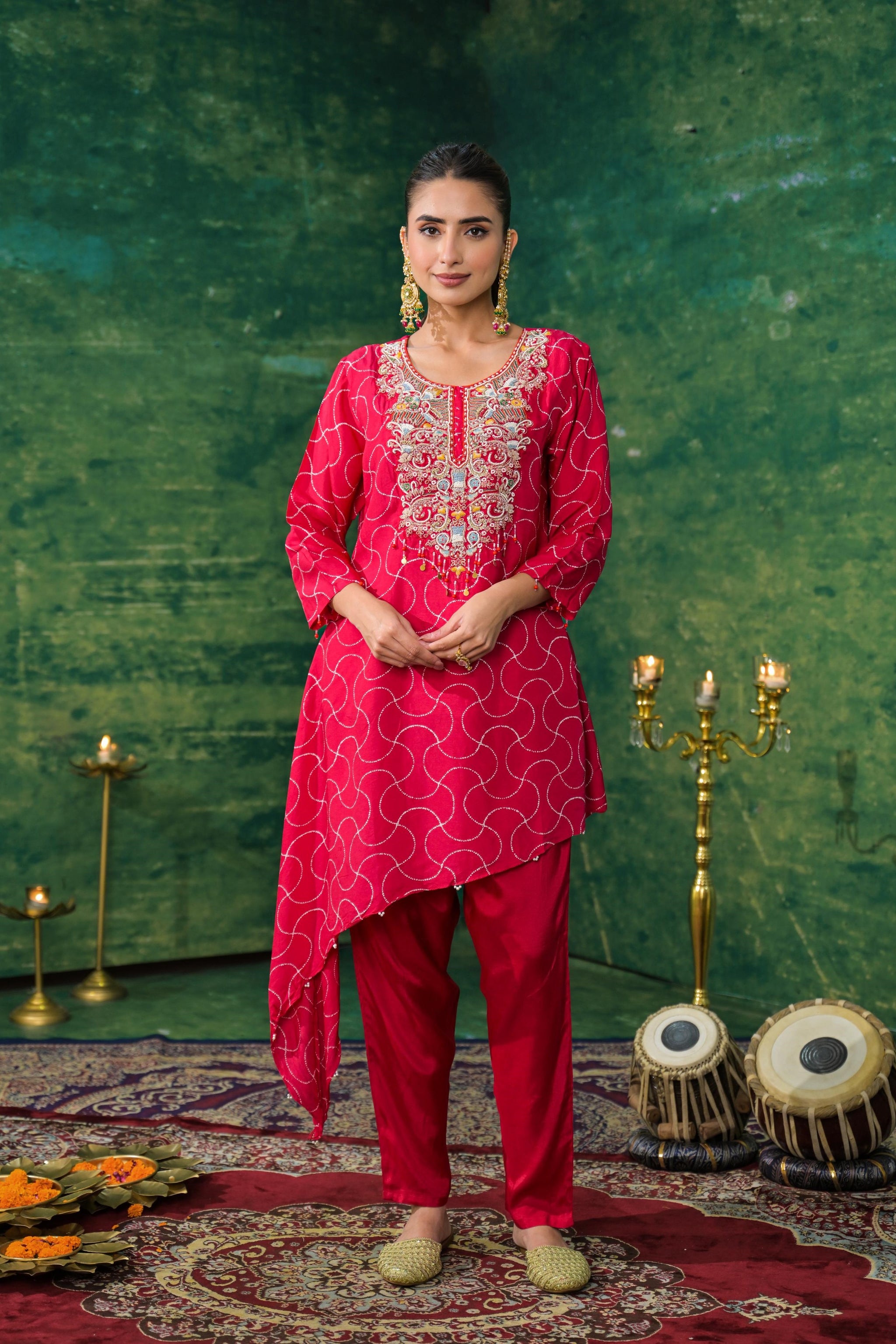 Finch Red Kurta