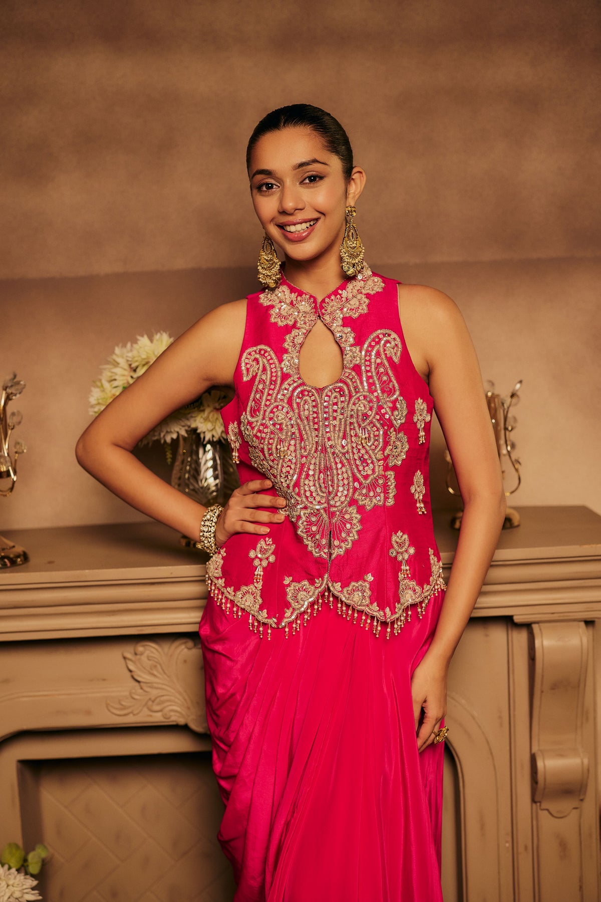 Royale Rani Embellished Crepe Silk Skirt Set