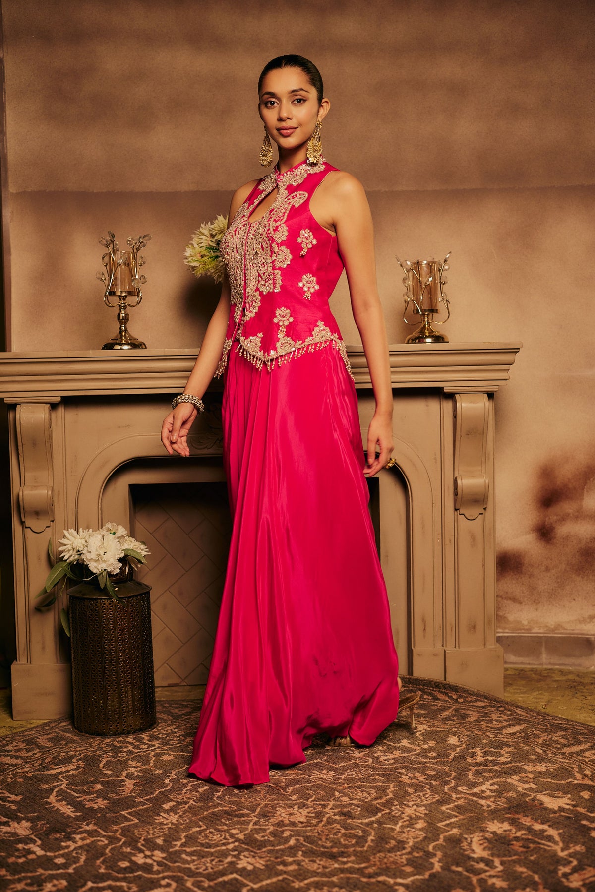 Royale Rani Embellished Crepe Silk Skirt Set