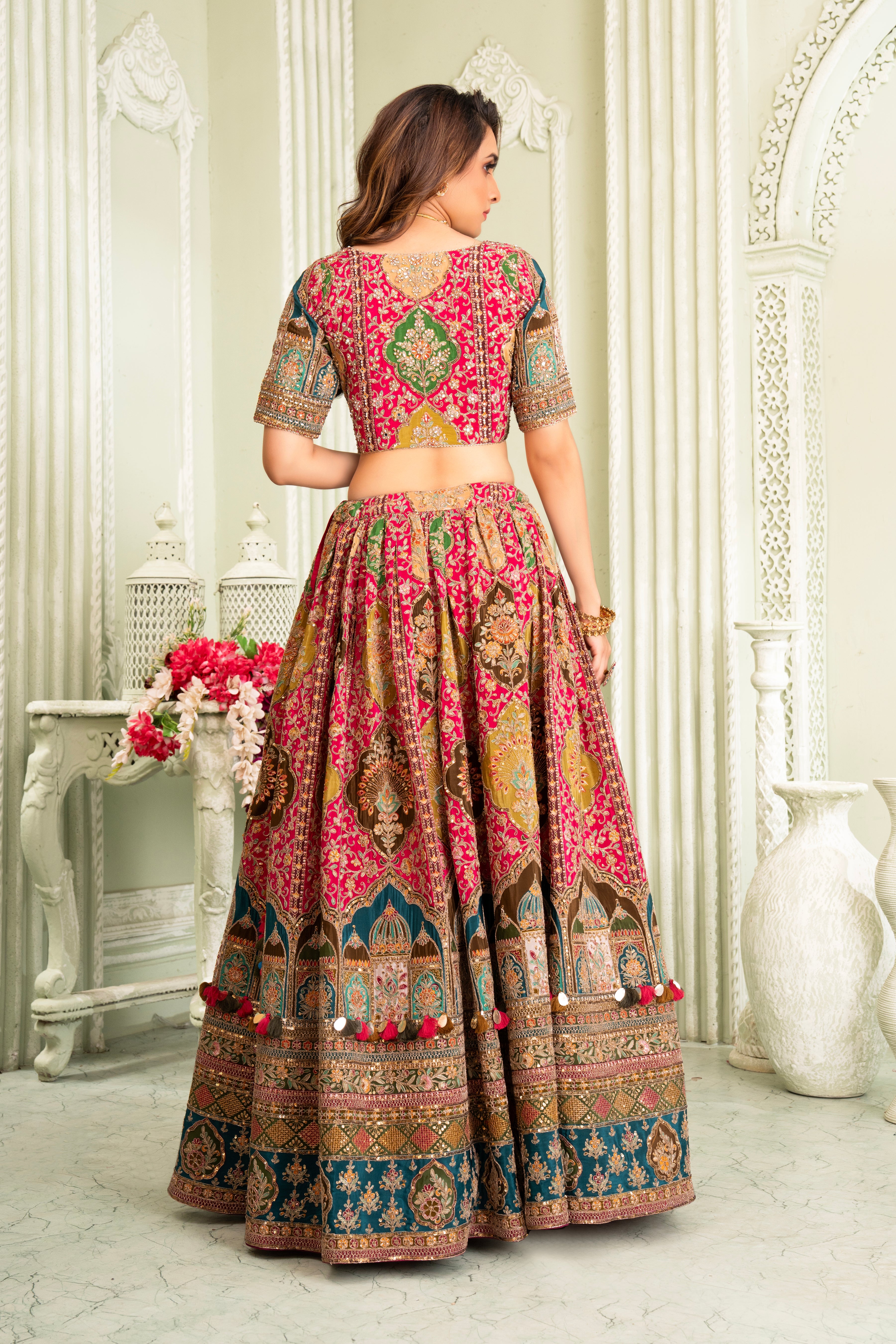 Pink Embellished Lehenga Set