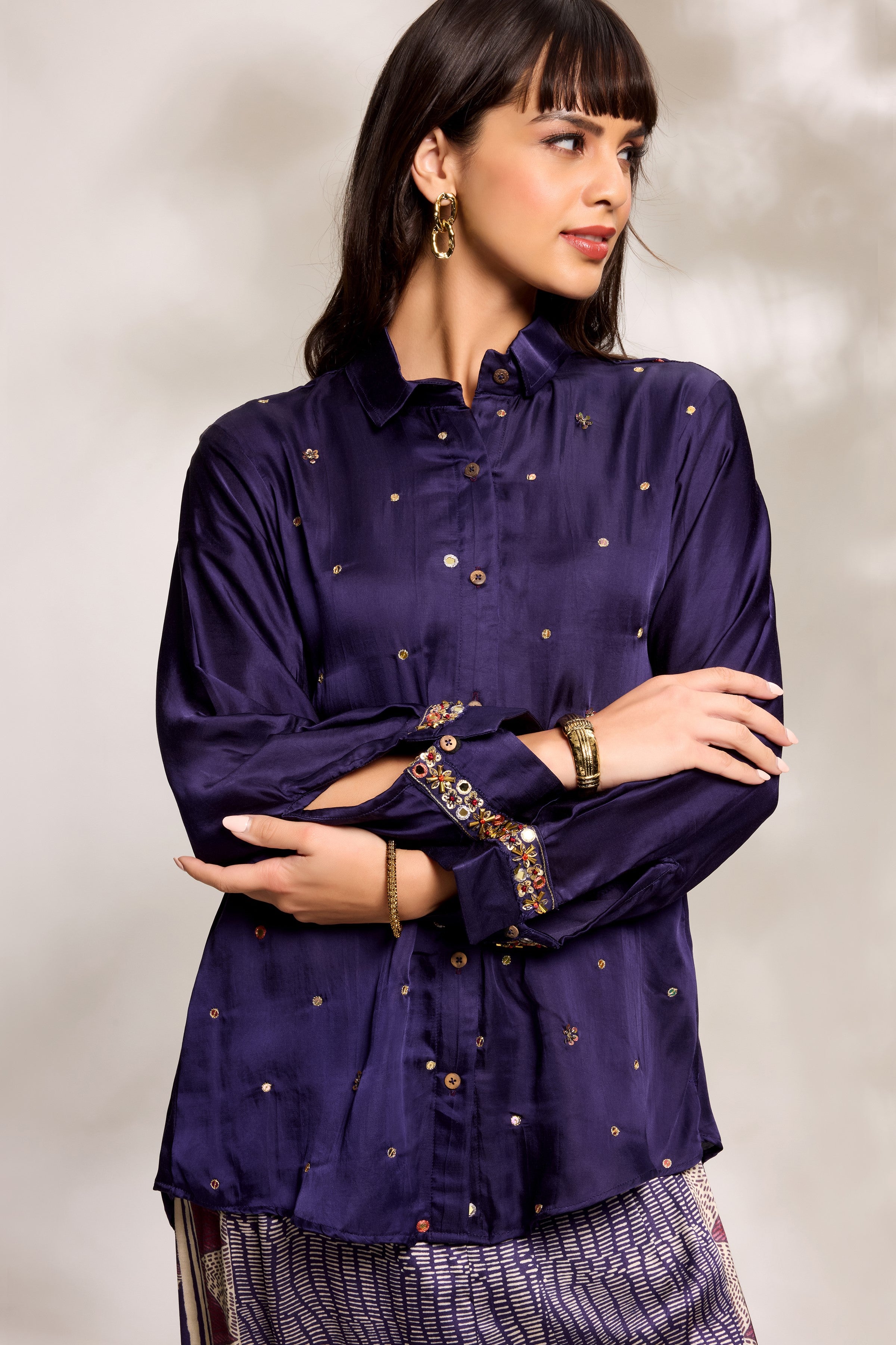 Purple Minimal Embellished Co-Ord Set