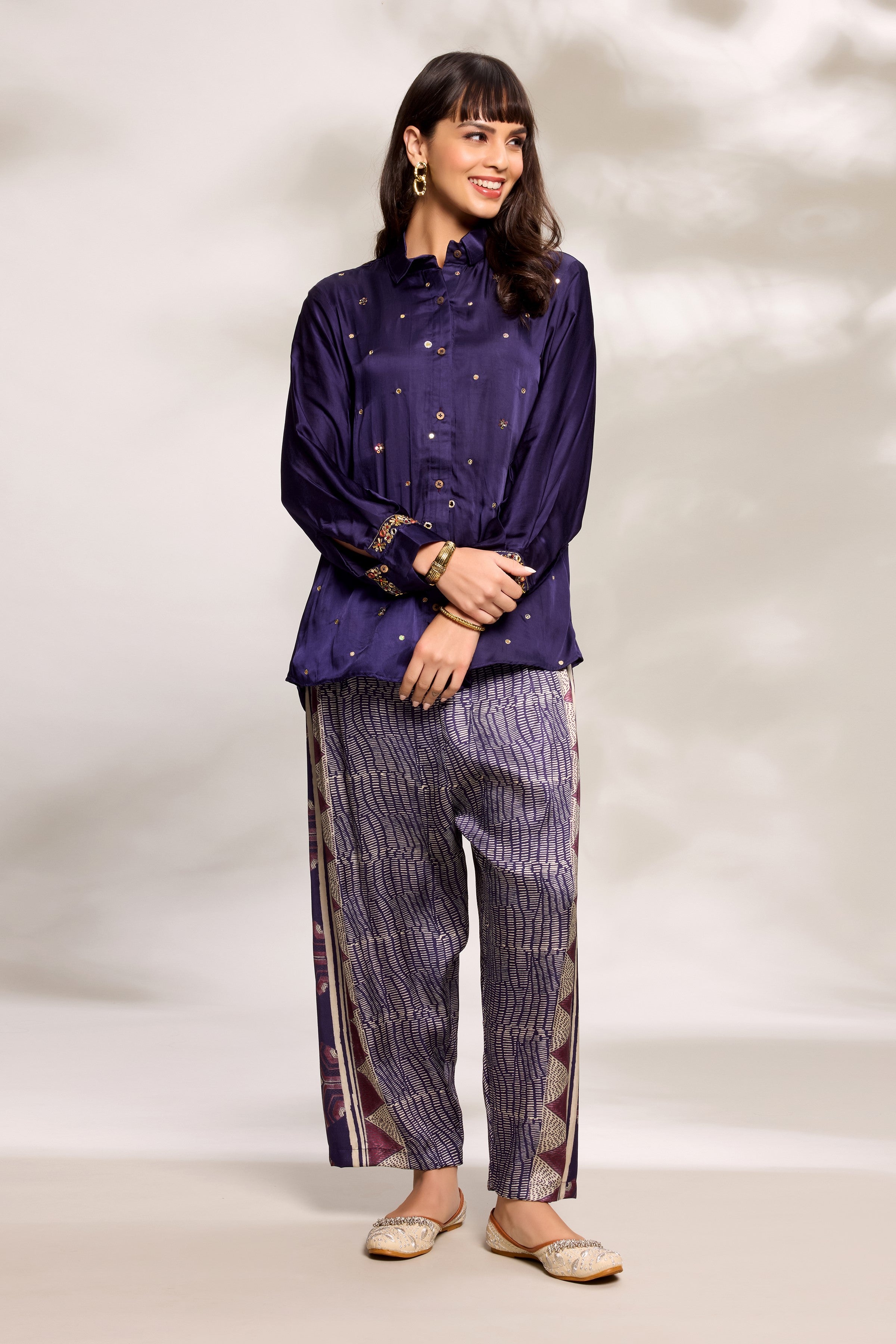 Purple Minimal Embellished Co-Ord Set